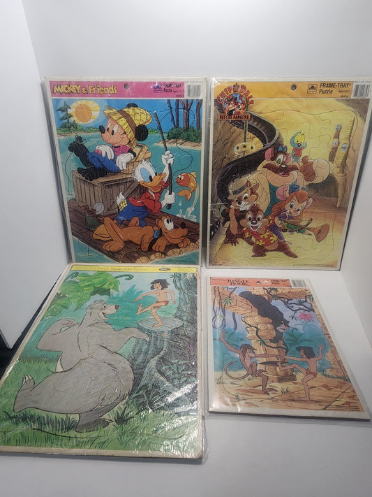 Vintage Puzzles - Rescur Rangers - Chip & Dale - Jungle Book - Mickey Mouse - Children's Puzzles - Puzzles - Decor - Cartoons
