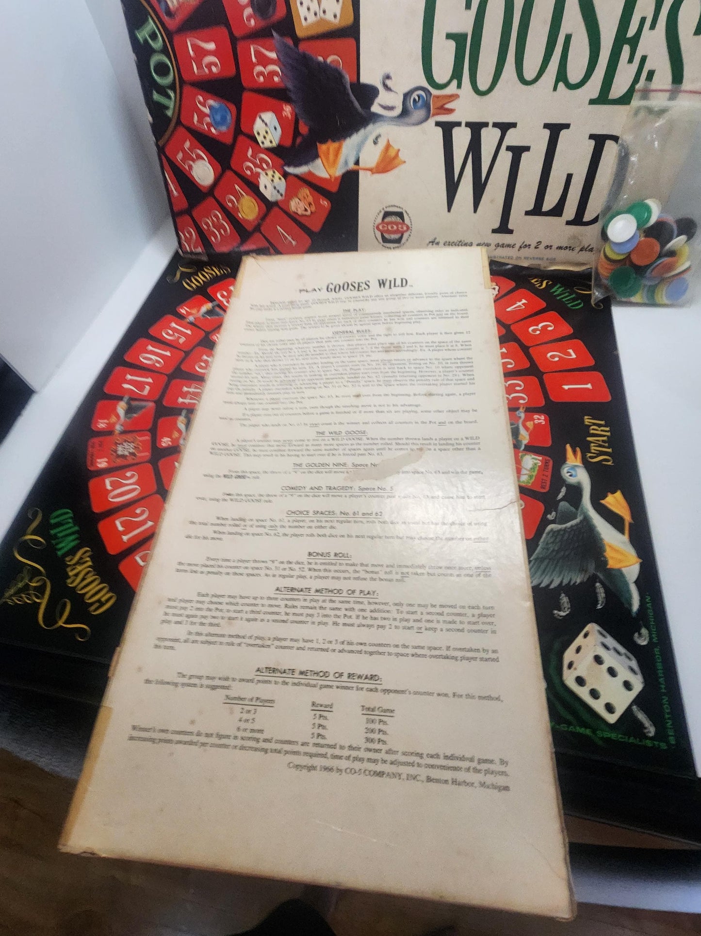 1966 Vintage Gooses Wild Board Game - Gooses Wild - Casino - Casino Games - Family Game Night - Board Games - Vintage Games