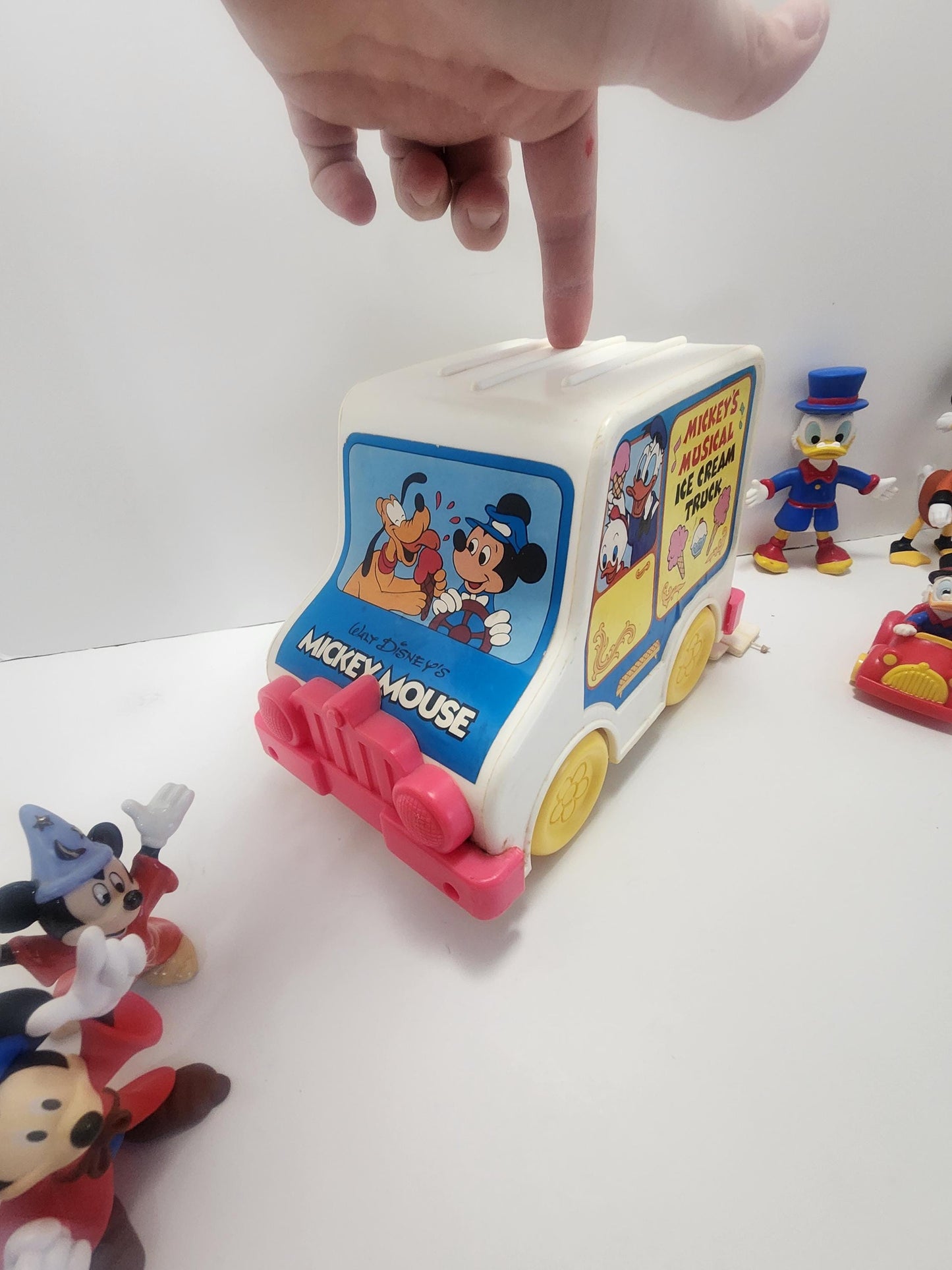 Mickey Mouse 1970s 1990s Toy Figure - Ice Cream Truck - Scrooge Mcduck - Walt Disney Toys - Vintage Toys - Disney Toys