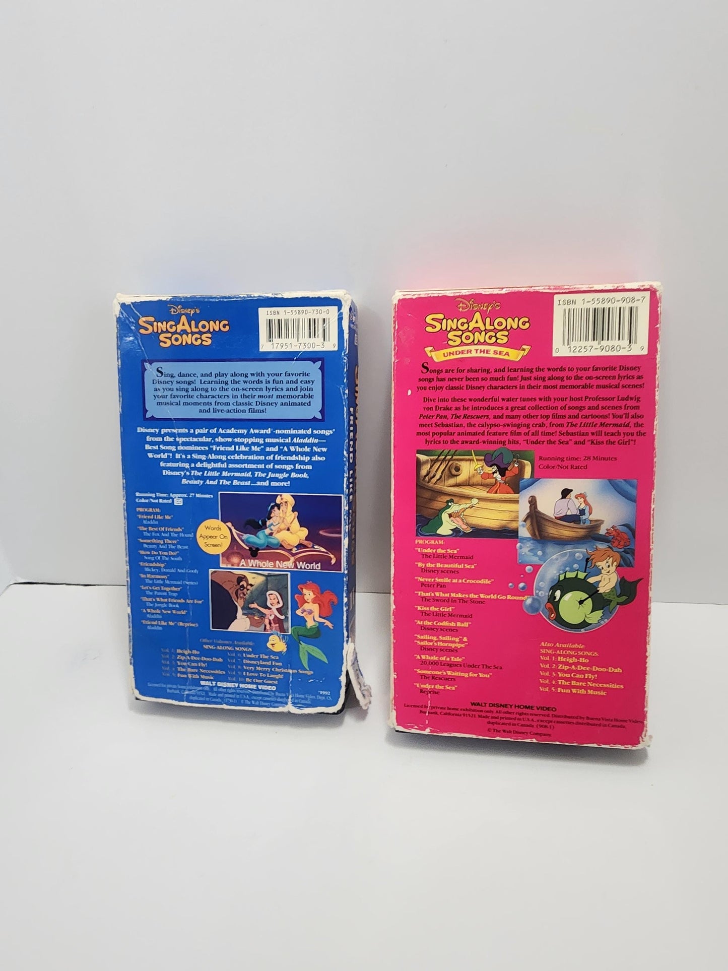 Disney Vintage VHS Sing A Long Tapes - Disney - Disney Movies - Vhs - Disney Vhs - Sing A Long - The Little Mermaid - Aladdin