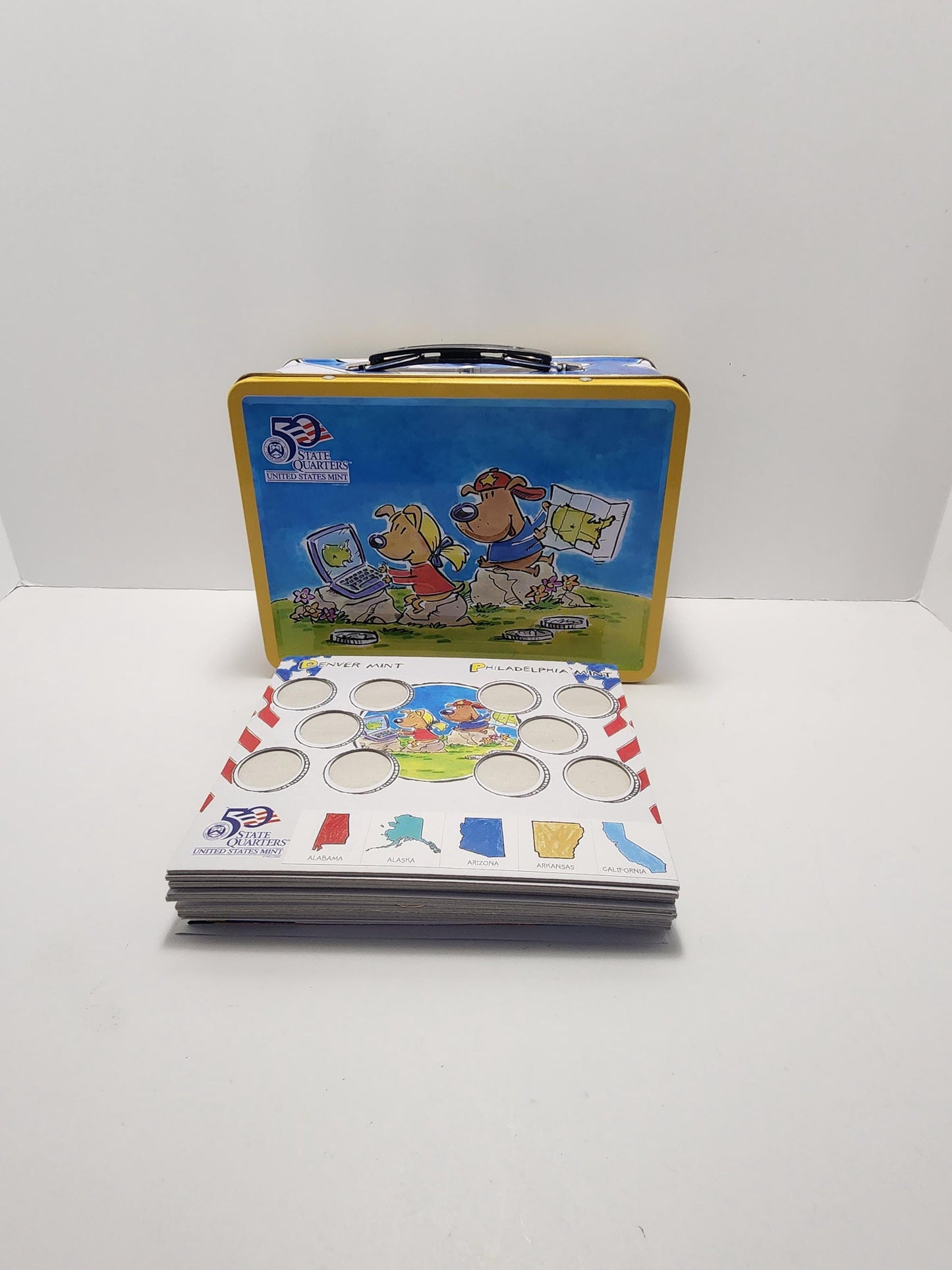 United States Mint 50 Quarters Of The United States Vintage Metal Lunchbox - Lunchbox - Lunch Box - Metal Lunchbox - Vintage Lunchbox