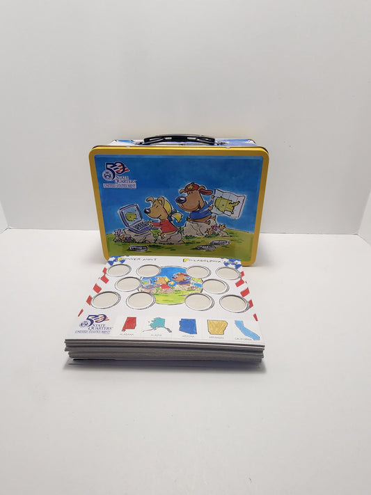 United States Mint 50 Quarters Of The United States Vintage Metal Lunchbox - Lunchbox - Lunch Box - Metal Lunchbox - Vintage Lunchbox