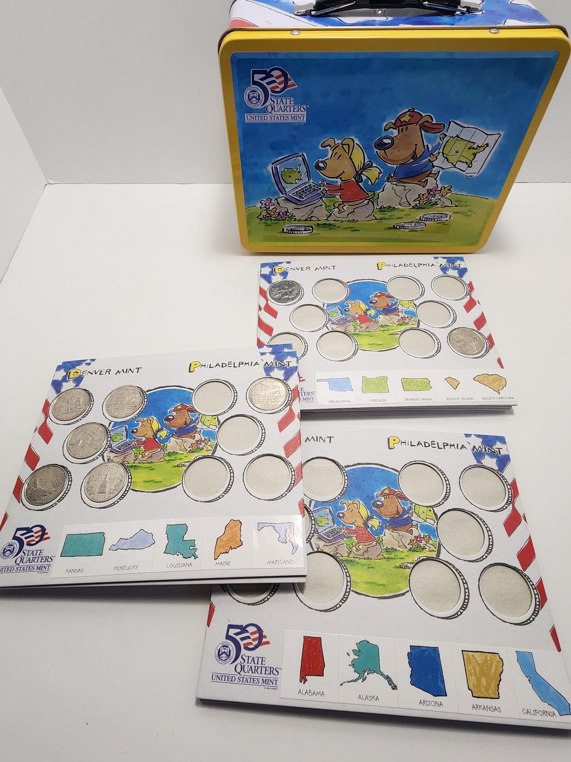 United States Mint 50 Quarters Of The United States Vintage Metal Lunchbox - Lunchbox - Lunch Box - Metal Lunchbox - Vintage Lunchbox