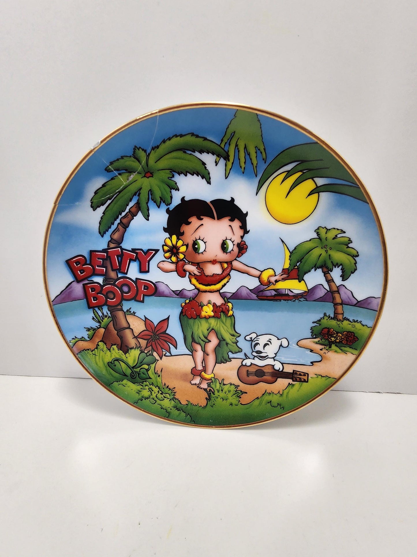 Betty Boop 1990 Tropical Time Collectible Plate - Plates - Collectible Plates - Character Plates - Betty Boop - Betty Boop Plate