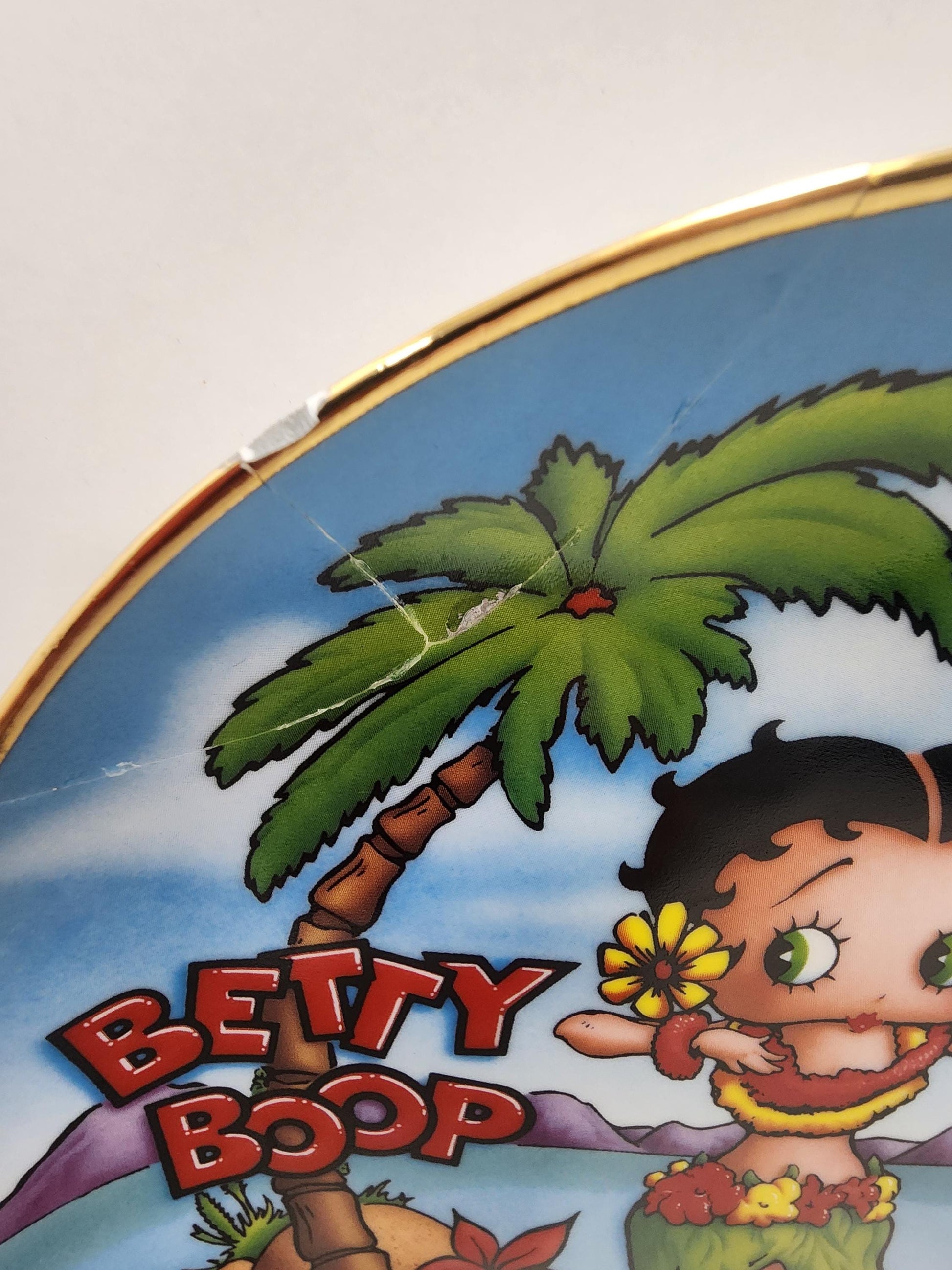 Betty Boop 1990 Tropical Time Collectible Plate - Plates - Collectible Plates - Character Plates - Betty Boop - Betty Boop Plate