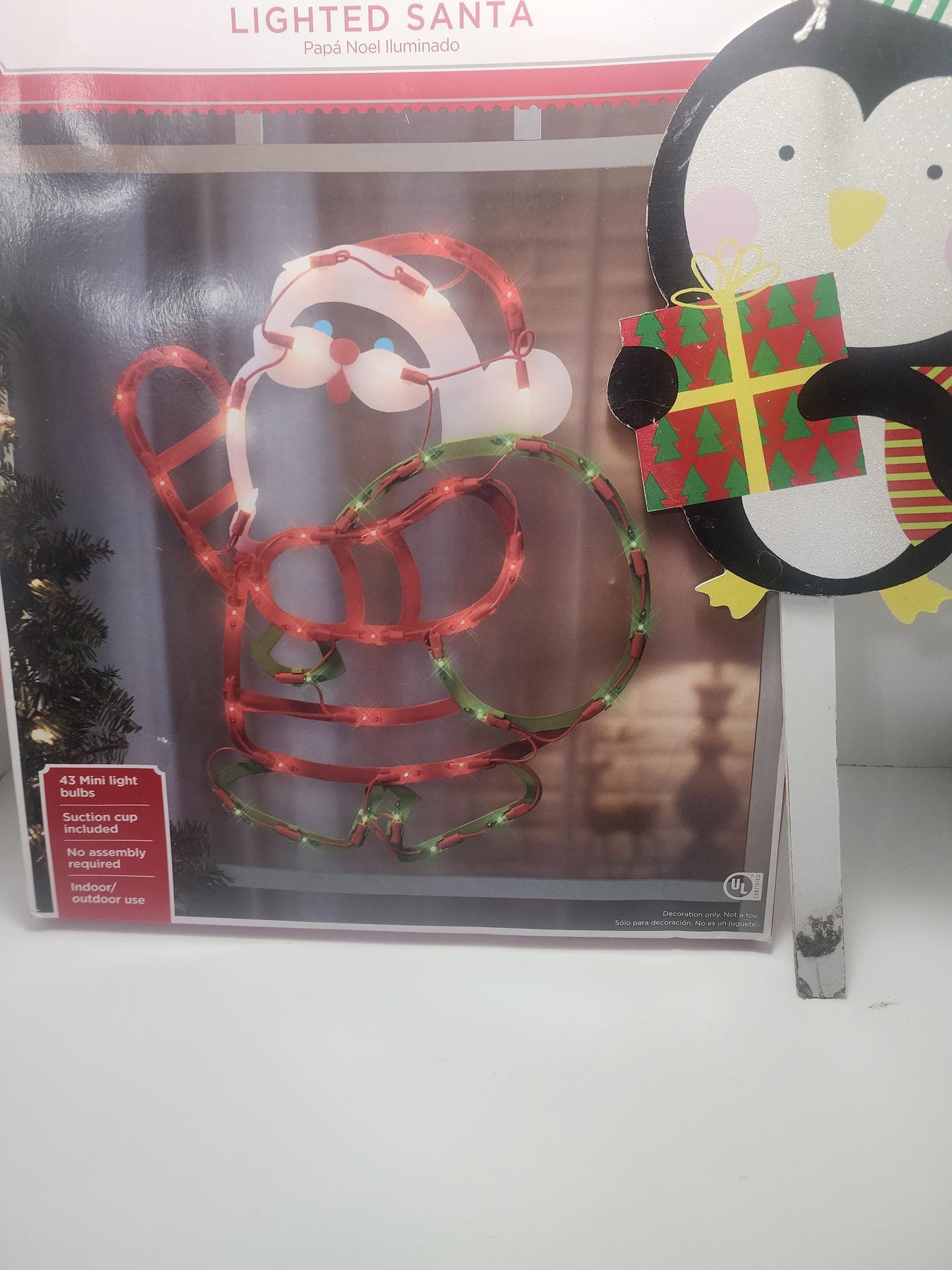 Christmas Santa Light with Penguin Decor - Christmas - Christmas Lights - Santa - Santa Lights - Christmas - Christmas Decor - Penguins