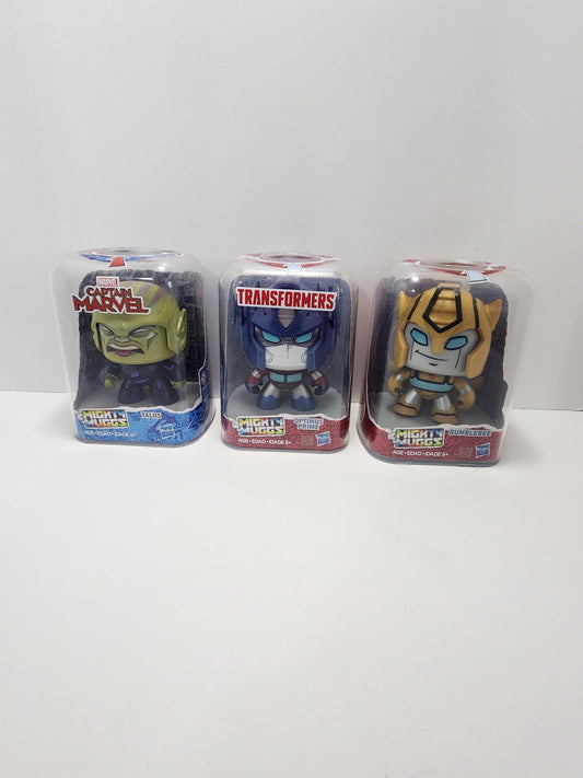 Mighty Mugs Action Figure Collectables - Transformers - Captain Marvel - Talos - Bumblebee - Optimus Prime - Collectables