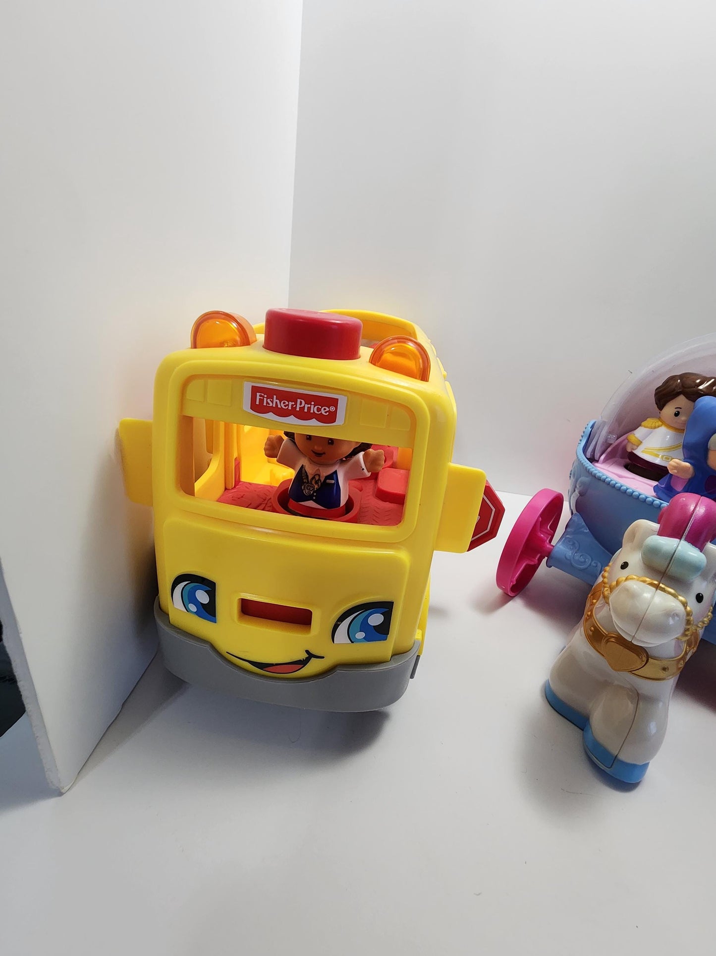 Fisher Price and Mattel Little People School Bus and Cinderella Playsets - Playsets - Fisher Price - Fisher Price Toys - Cinderella