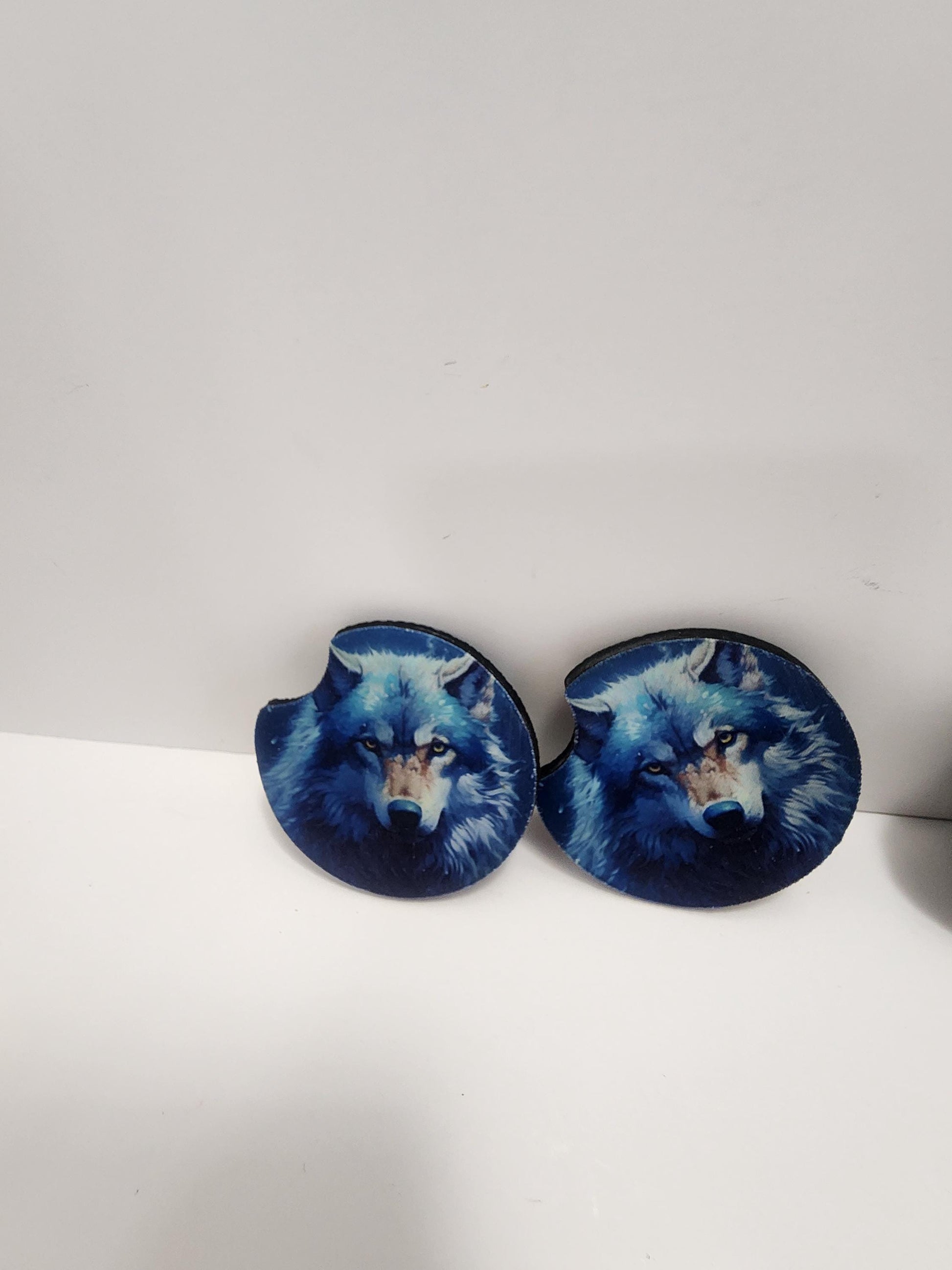 Wolf Non Skip Cute Car Coasters - Coasters - Car Coasters - Car Decor - Cup Holders - Wolf Gift - Wolves