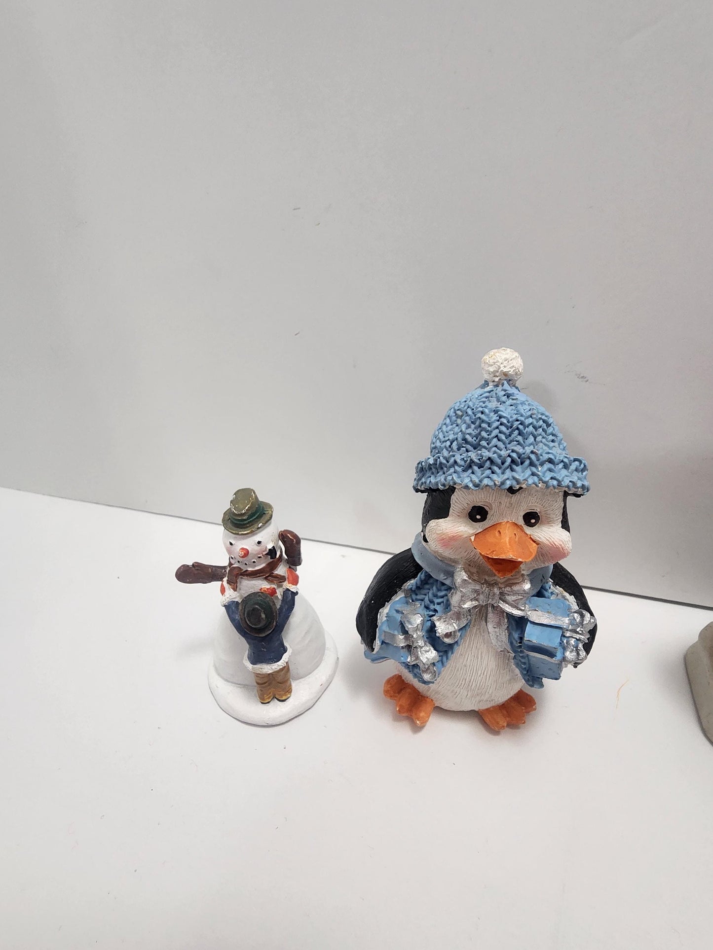 Christmas Figurines - Vintage Santa - Santa - Penguins - Christmas Penguins - Santa Figurine - Snowman - Christmas Decor