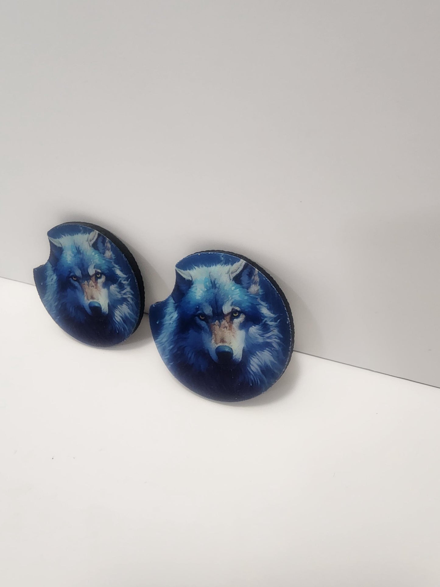 Wolf Non Skip Cute Car Coasters - Coasters - Car Coasters - Car Decor - Cup Holders - Wolf Gift - Wolves