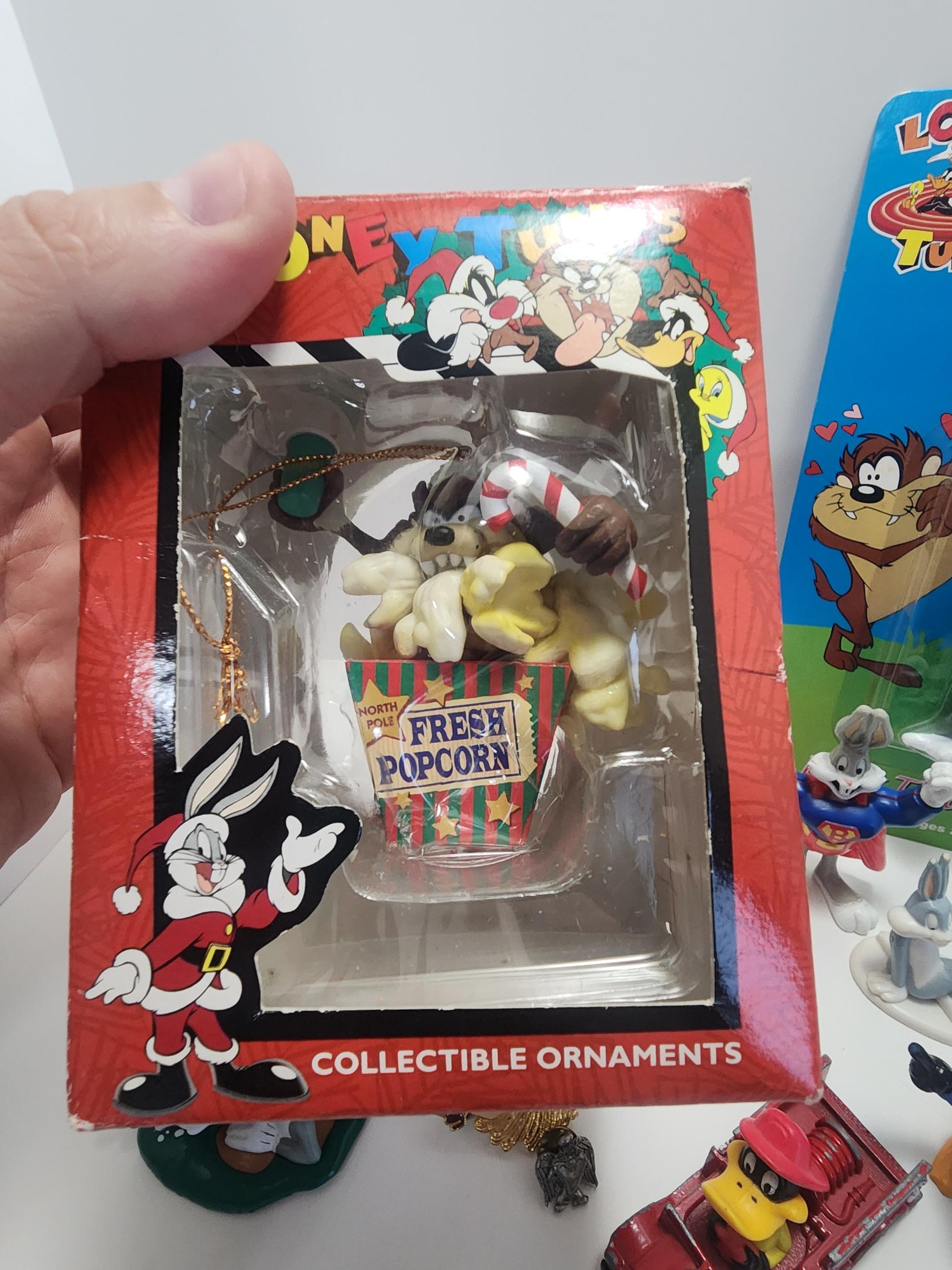 Looney Tunes Vintage Toys - Christmas Ornaments - Tazmanian Devil - Warner Brothers - Vintage Toys - Slyvester - Bobble Head