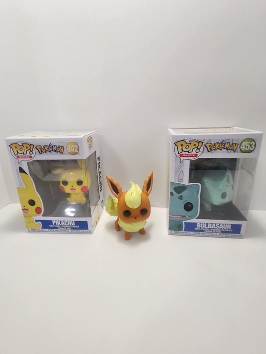 Pokemon Toy Figures - Pokemon - Pokemon Toys - Pokemon Gift - Nitendo Toys - Flareon - Pikachu - Bulbasaur