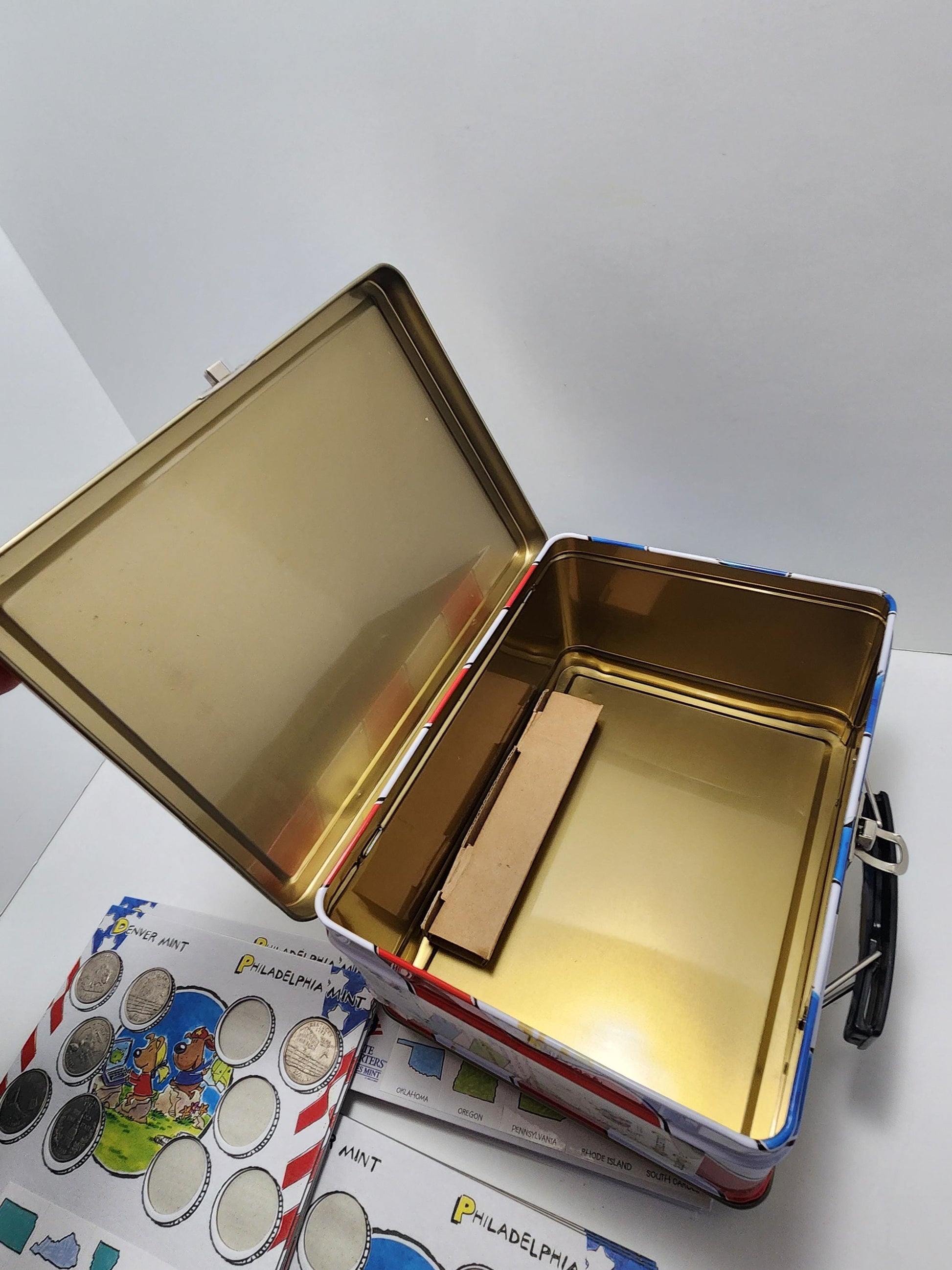 United States Mint 50 Quarters Of The United States Vintage Metal Lunchbox - Lunchbox - Lunch Box - Metal Lunchbox - Vintage Lunchbox