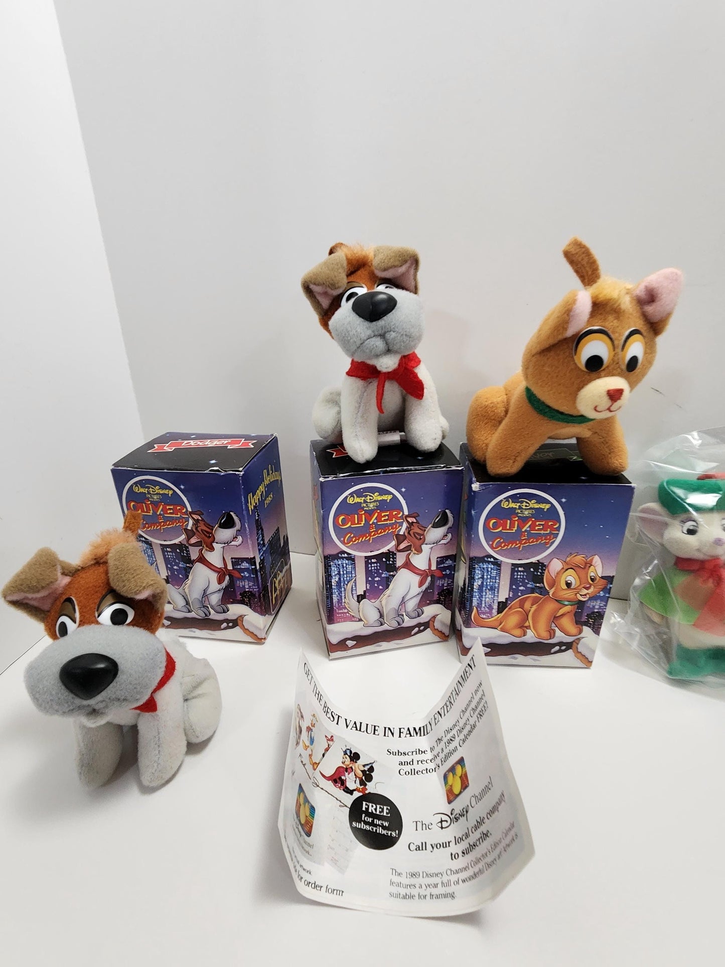 Disney Plush 1990s Christmas Ornaments - Oliver and Company - Rescuers Down Under - Mice - Plush - Plush Christmas Ornaments - Disney