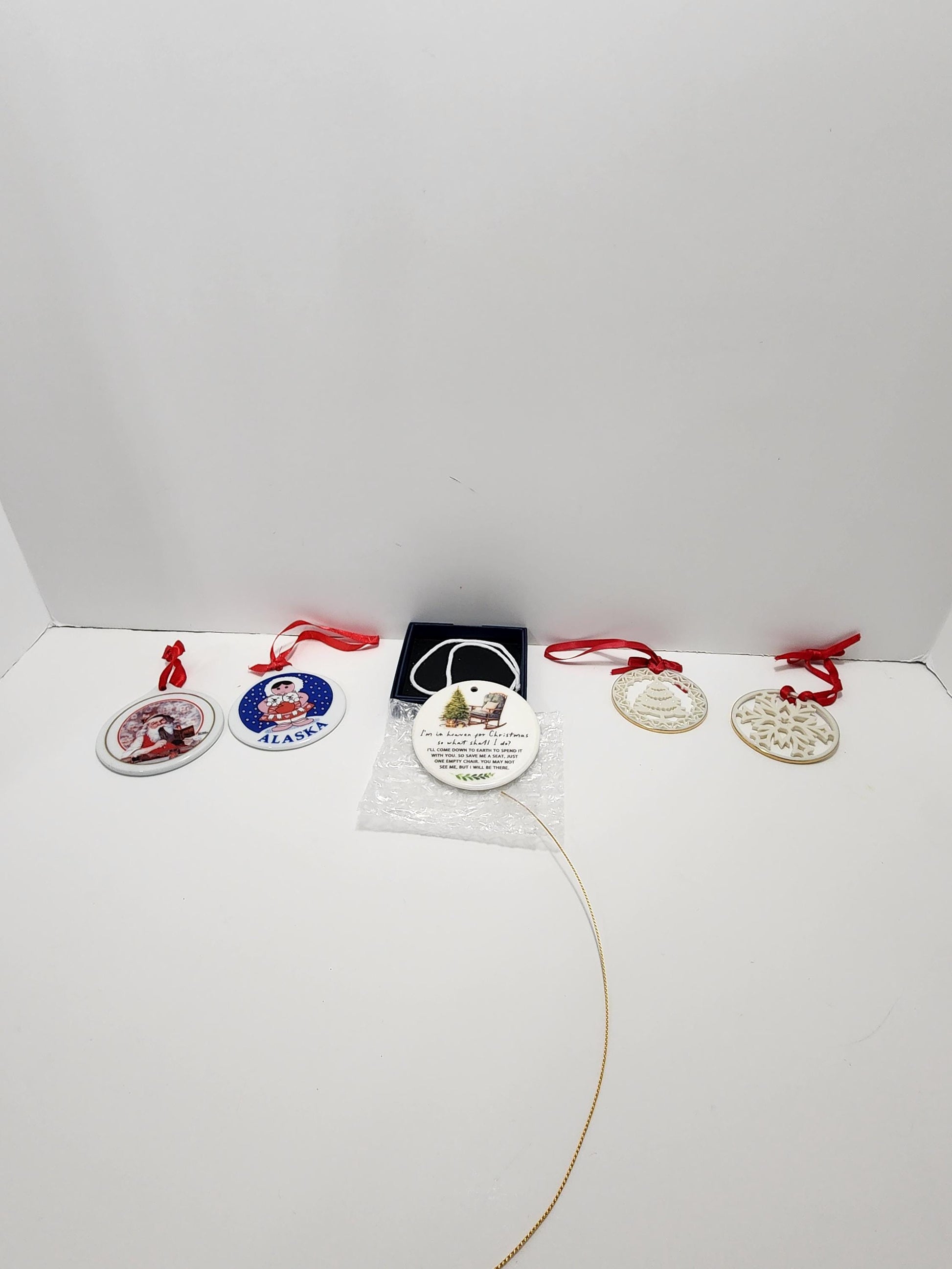 Christmas Ceramic Homemade Ornaments Lot of 5 - Alaska - Alaska Gift - Santa - Santa Ornament - Ornaments - Christmas Ornaments