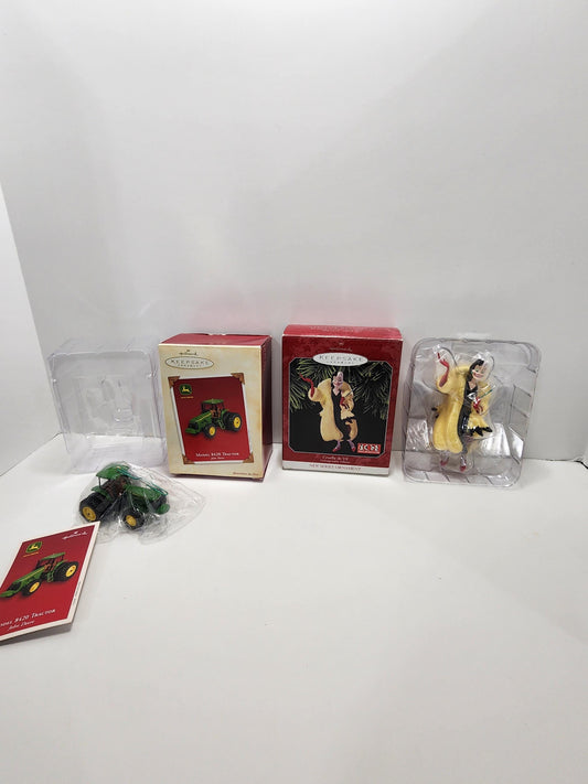 Hallmark 1990s Vintage Christmas Ornaments - John Deere - Cruella De Ville - 101 Dalmations - Christmas - Christmas Ornaments - Hallmark