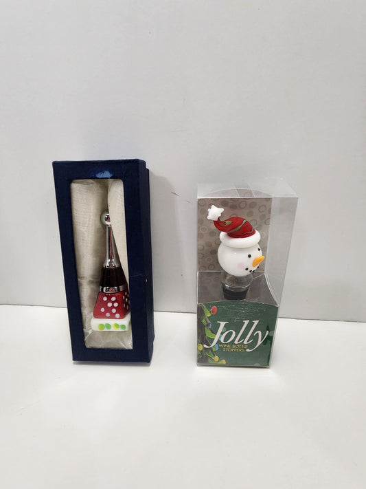 Ceramic Wine Toppers - Christmas - Christmas Wine Topper - Ceramic - Snowman - Dice - Casino - Dice Decor - Gift For Gamblers - Gambling