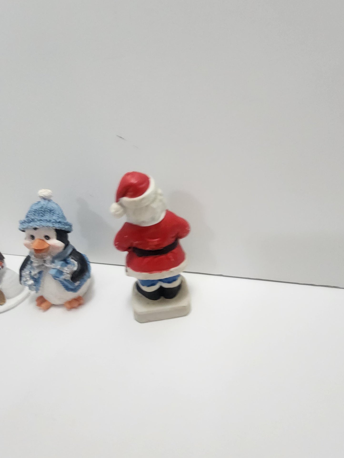 Christmas Figurines - Vintage Santa - Santa - Penguins - Christmas Penguins - Santa Figurine - Snowman - Christmas Decor