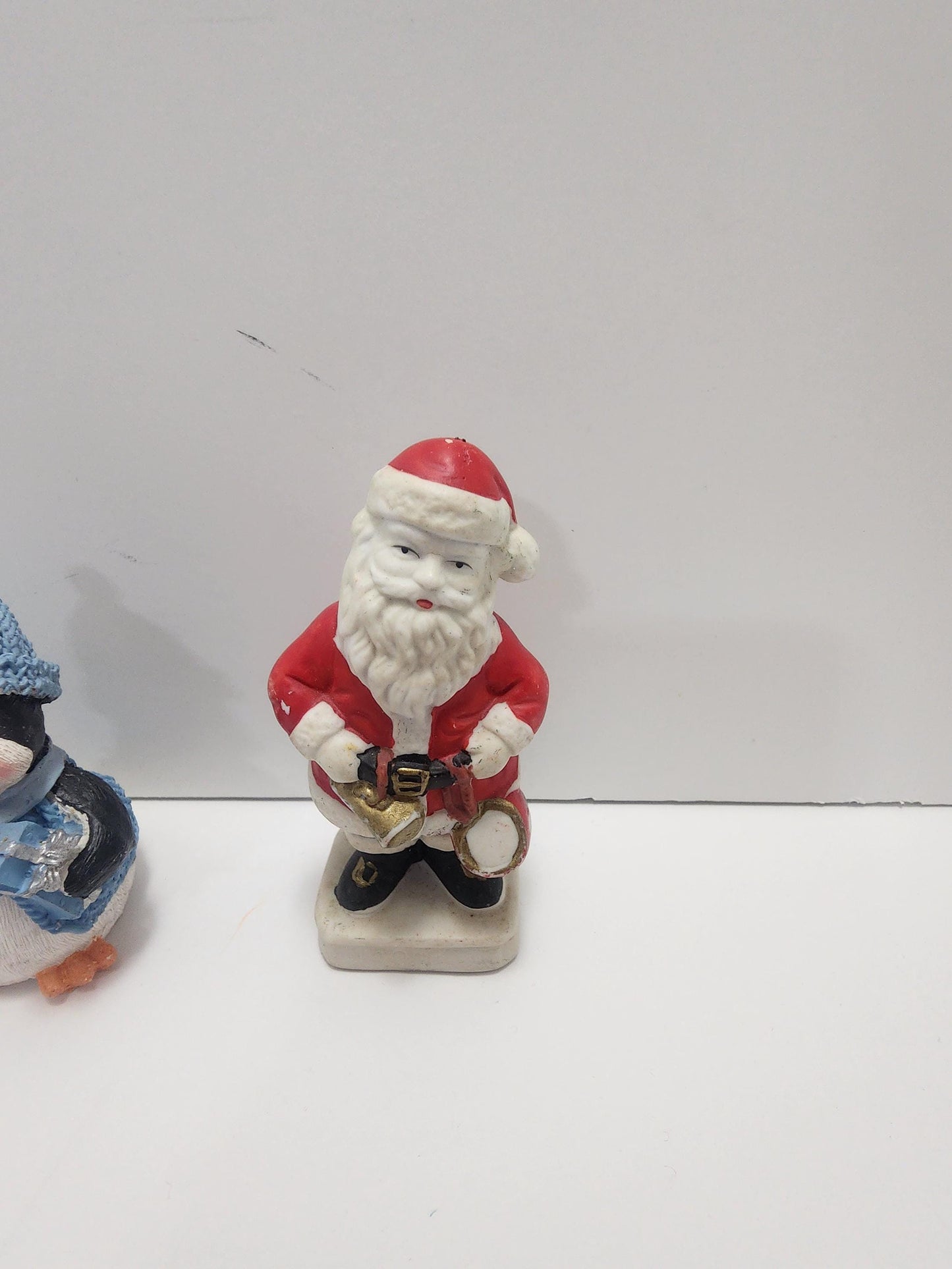Christmas Figurines - Vintage Santa - Santa - Penguins - Christmas Penguins - Santa Figurine - Snowman - Christmas Decor