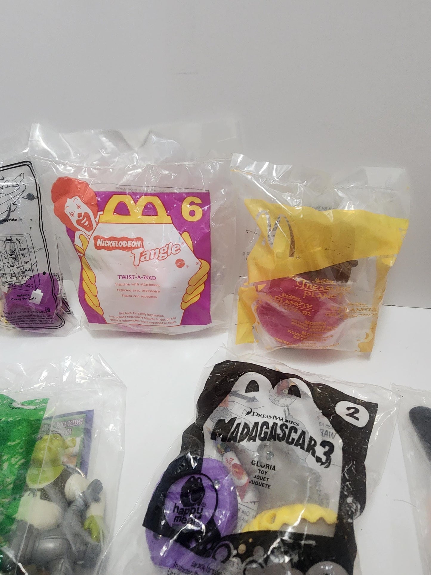 Mcdonalds Vintage Happy Meal Toys - Treasure Planet - Shrek - Jimmy Neutron - Jetsons - Kung Fu Panda - Tangle - Nickelodeon - Happy Meal
