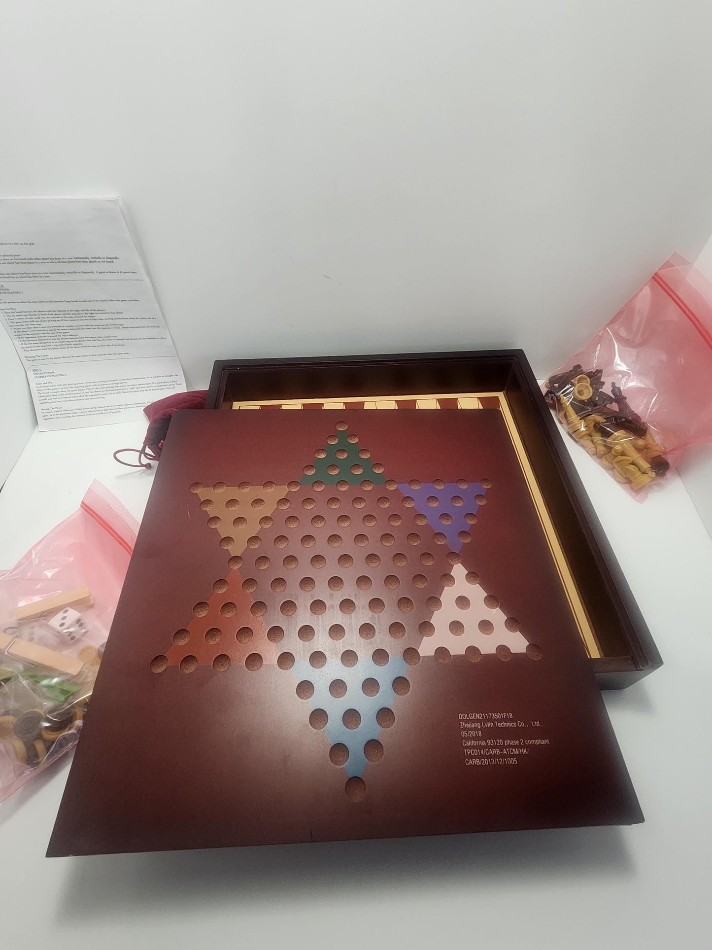 Chess Checkers Multigame Board Storage Set - Chess - Checkers - Games - Family Games - Multi Games - Chess Board - Family Game Night