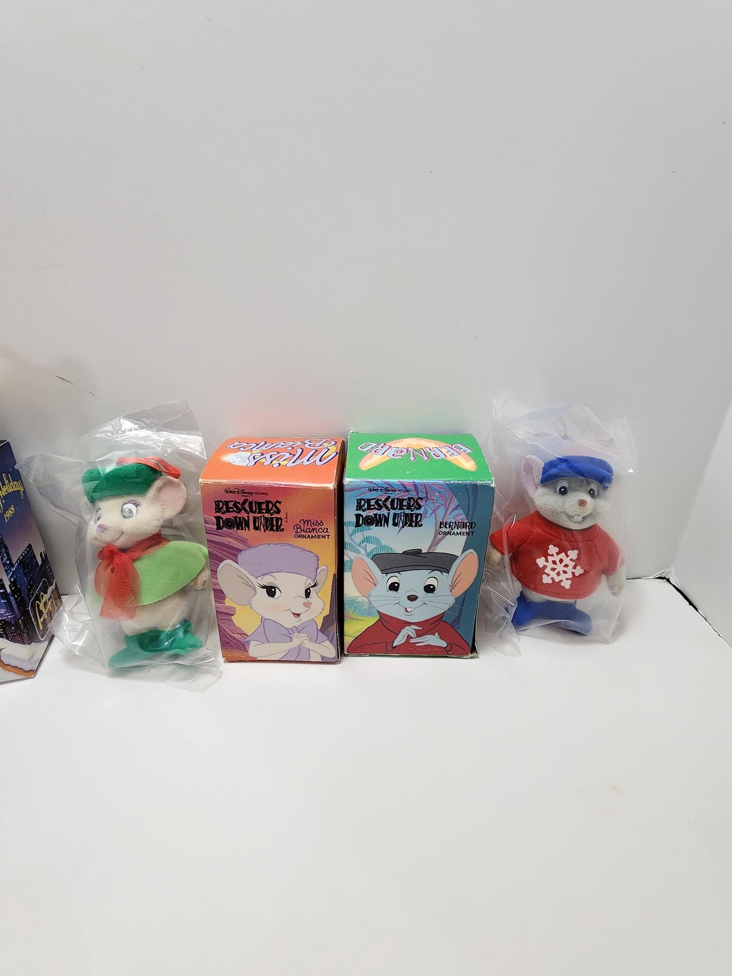 Disney Plush 1990s Christmas Ornaments - Oliver and Company - Rescuers Down Under - Mice - Plush - Plush Christmas Ornaments - Disney