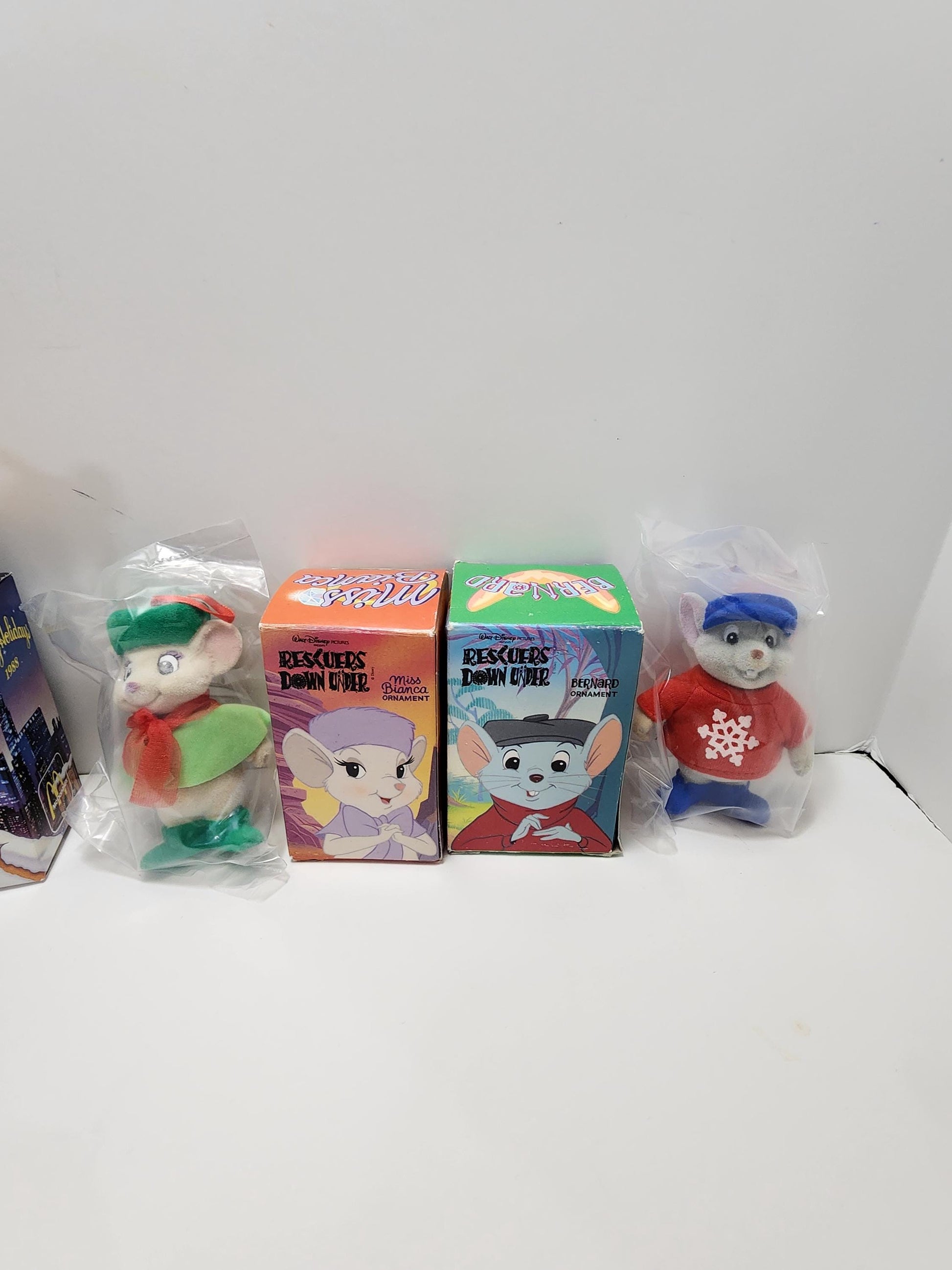 Disney Plush 1990s Christmas Ornaments - Oliver and Company - Rescuers Down Under - Mice - Plush - Plush Christmas Ornaments - Disney