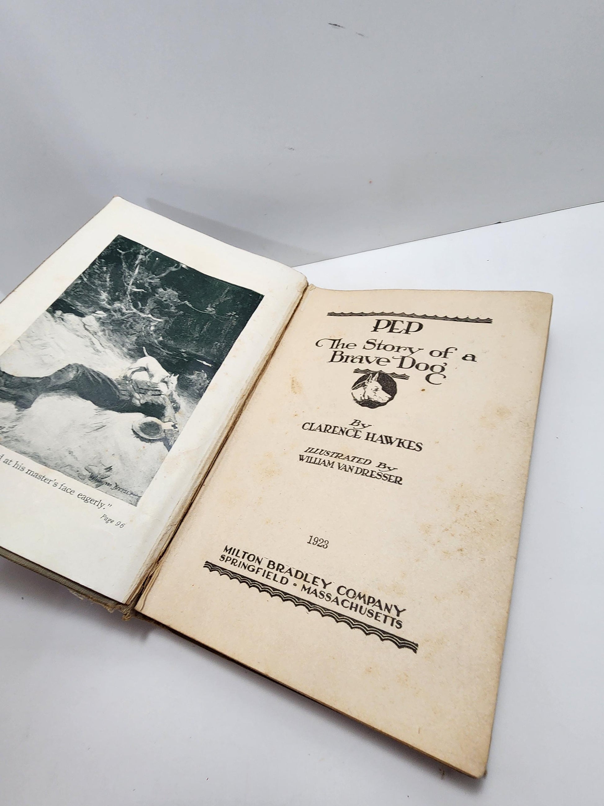 Pep 1922 The Brave Story Of A Dog Antique Book By Clarence Hawkes - Pep - 1920s - Antiques - Antique Book - Books - Dog - Dog Books