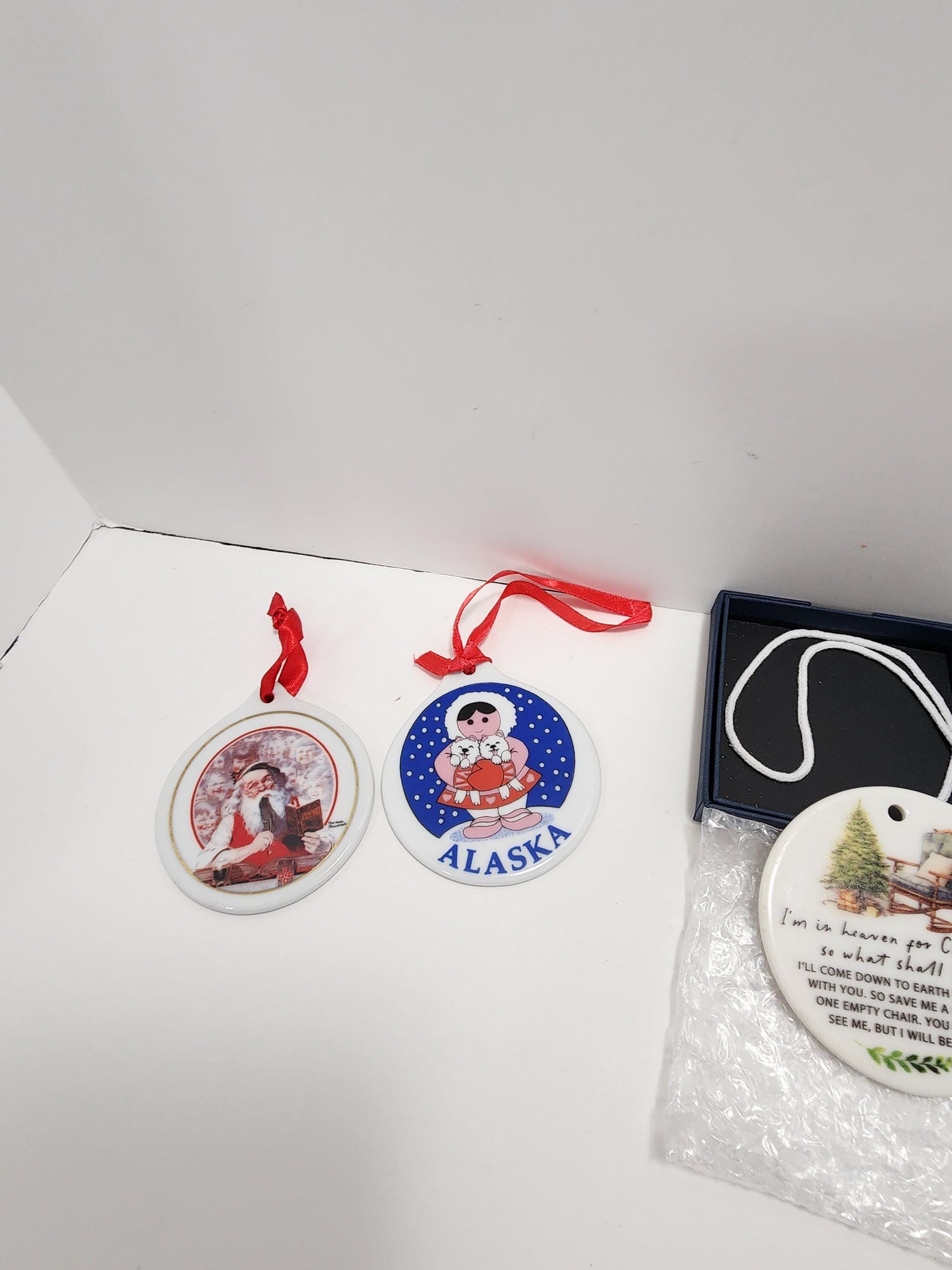 Christmas Ceramic Homemade Ornaments Lot of 5 - Alaska - Alaska Gift - Santa - Santa Ornament - Ornaments - Christmas Ornaments