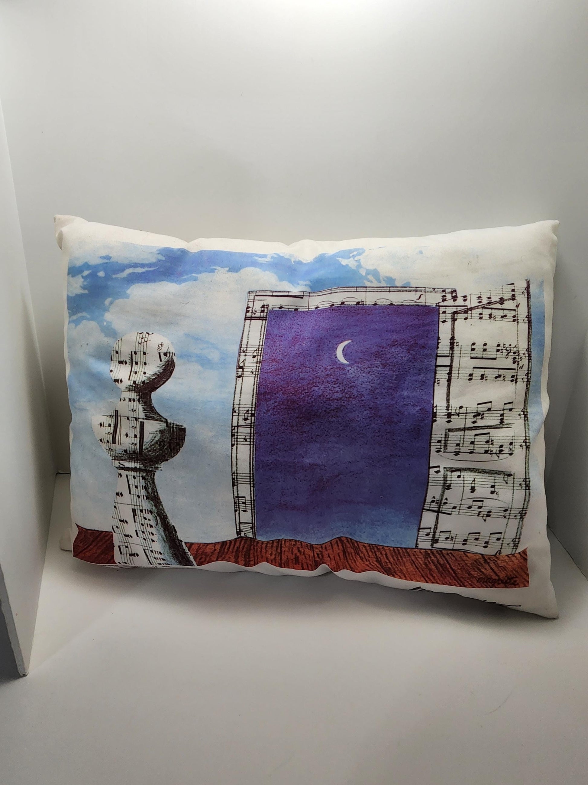 Nordic Famous Painter Rene Magritte Throw Decor Pillow - Musical - Musical Notes - Music Decor - Decor - Decor Pillows