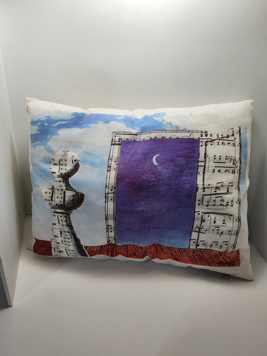 Nordic Famous Painter Rene Magritte Throw Decor Pillow - Musical - Musical Notes - Music Decor - Decor - Decor Pillows