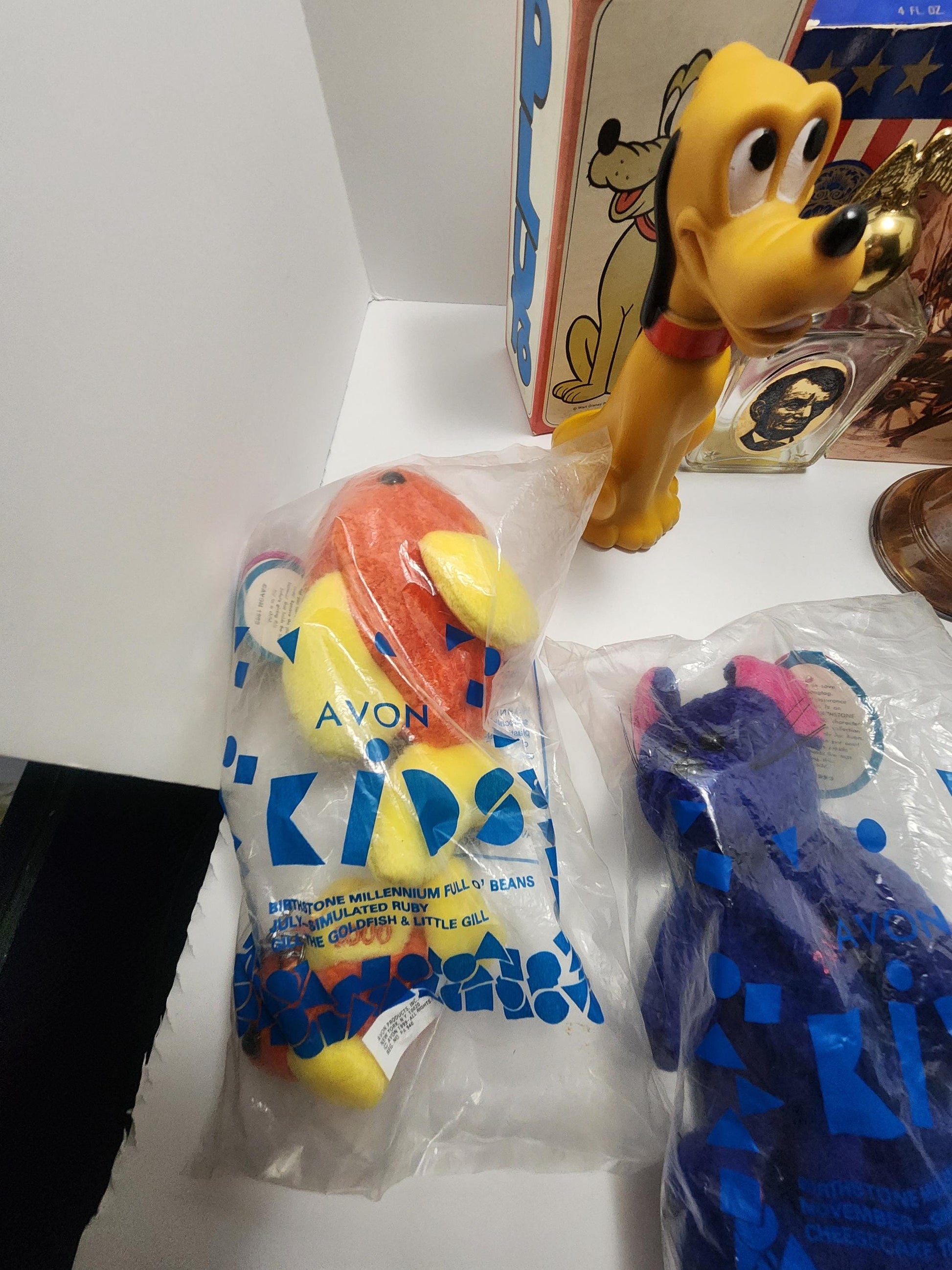 Avon Vintage Collectables - Birthstone Plush - Pluto - Avon - Collectable Glass - President's- America - Cologne - Soap - Butterflies