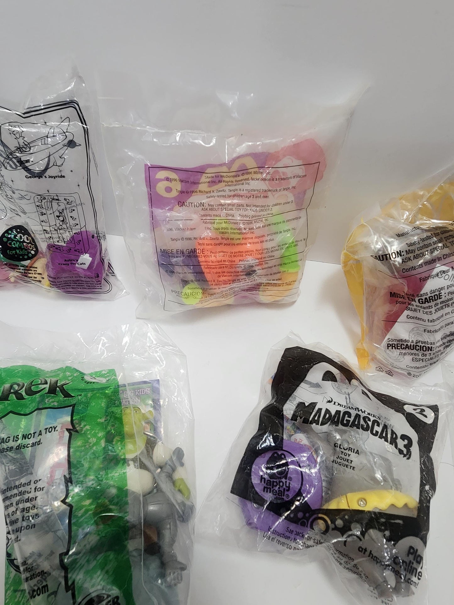 Mcdonalds Vintage Happy Meal Toys - Treasure Planet - Shrek - Jimmy Neutron - Jetsons - Kung Fu Panda - Tangle - Nickelodeon - Happy Meal