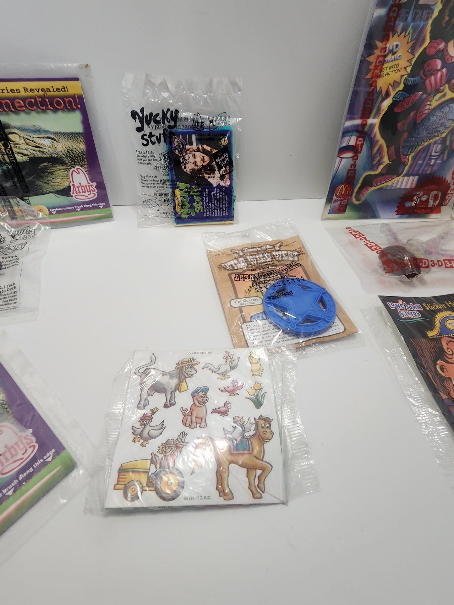 Kids Meal Vintage Toys and Stickers - Stickers - Farm - Arby's- Long John Silvers - Yucky Stuff - Nickelodeon - Kids Meal Toys - Arby's Tiys