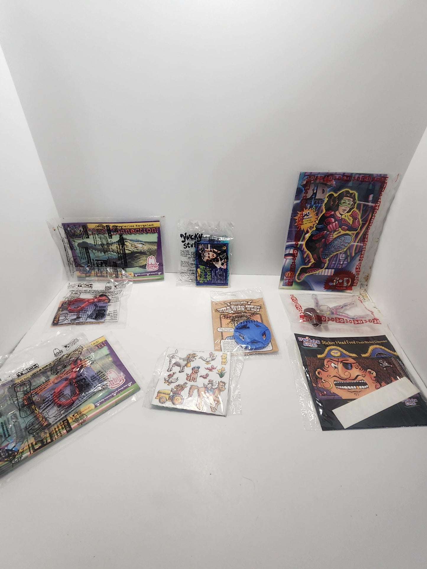 Kids Meal Vintage Toys and Stickers - Stickers - Farm - Arby's- Long John Silvers - Yucky Stuff - Nickelodeon - Kids Meal Toys - Arby's Tiys