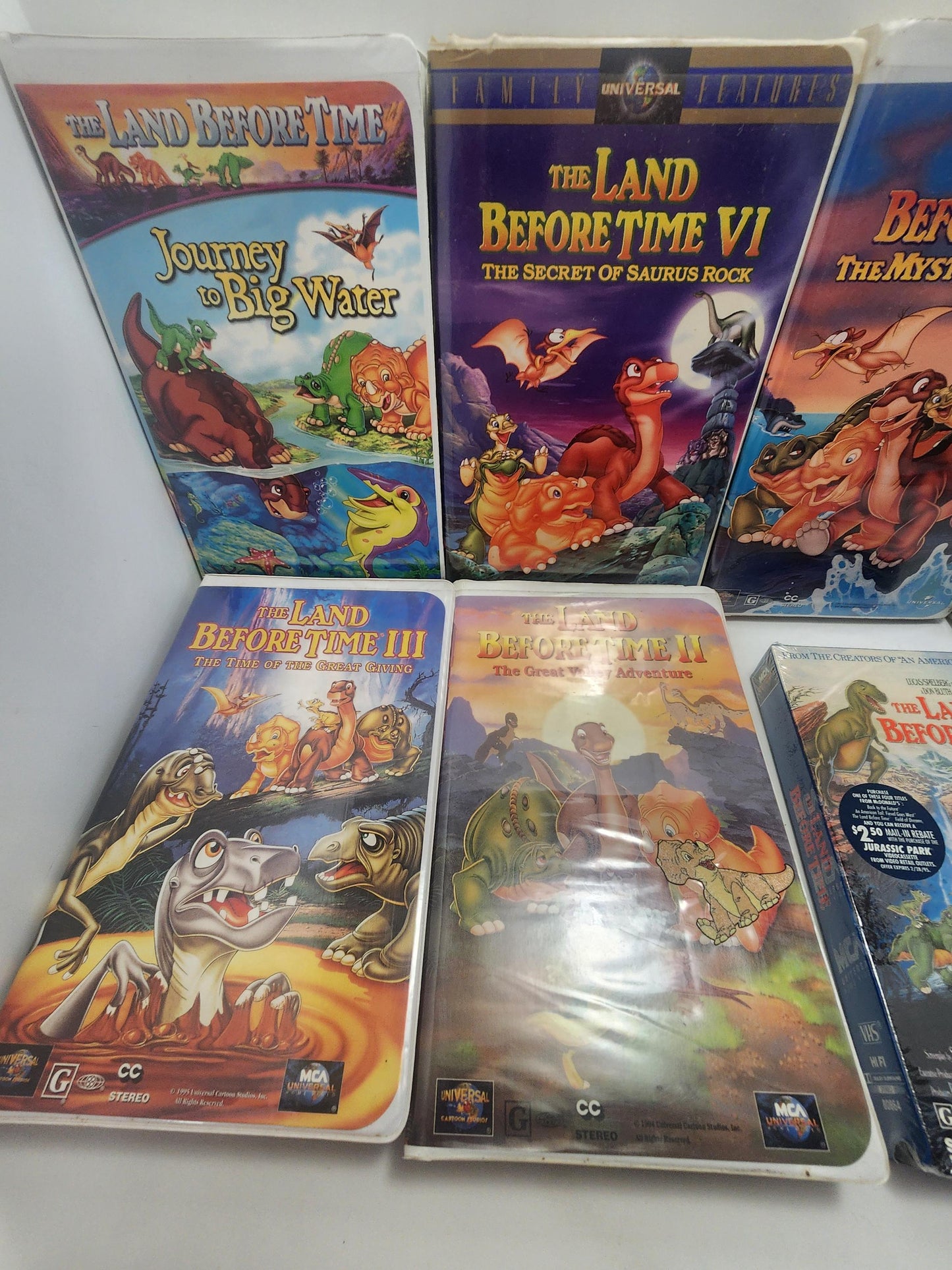 Land Before Time Vhs Movies Series 1-7 - Mcdonalds Vhs - Mcdonalds - Universal - Universal Movies - VHS - Movies - Dinosaurs - Vintage Movie