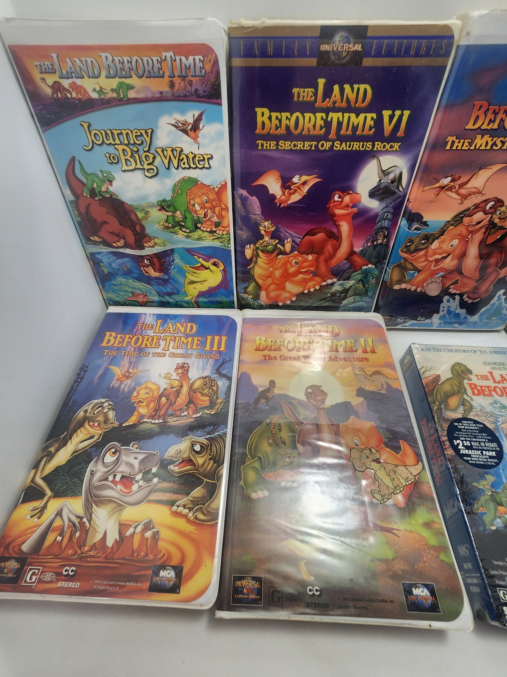 Land Before Time Vhs Movies Series 1-7 - Mcdonalds Vhs - Mcdonalds - Universal - Universal Movies - VHS - Movies - Dinosaurs - Vintage Movie