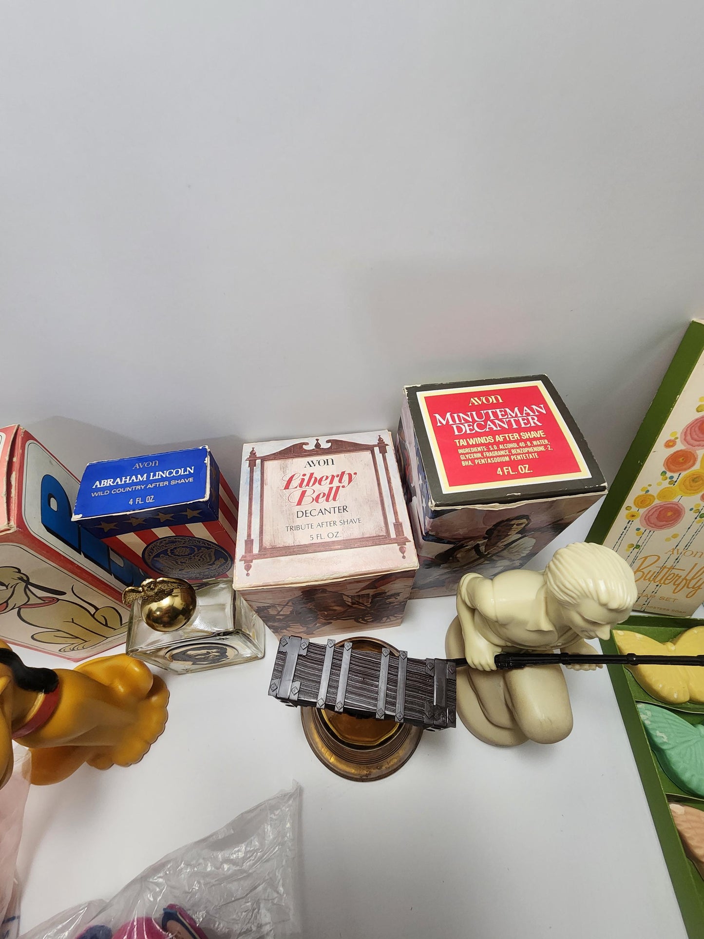 Avon Vintage Collectables - Birthstone Plush - Pluto - Avon - Collectable Glass - President's- America - Cologne - Soap - Butterflies