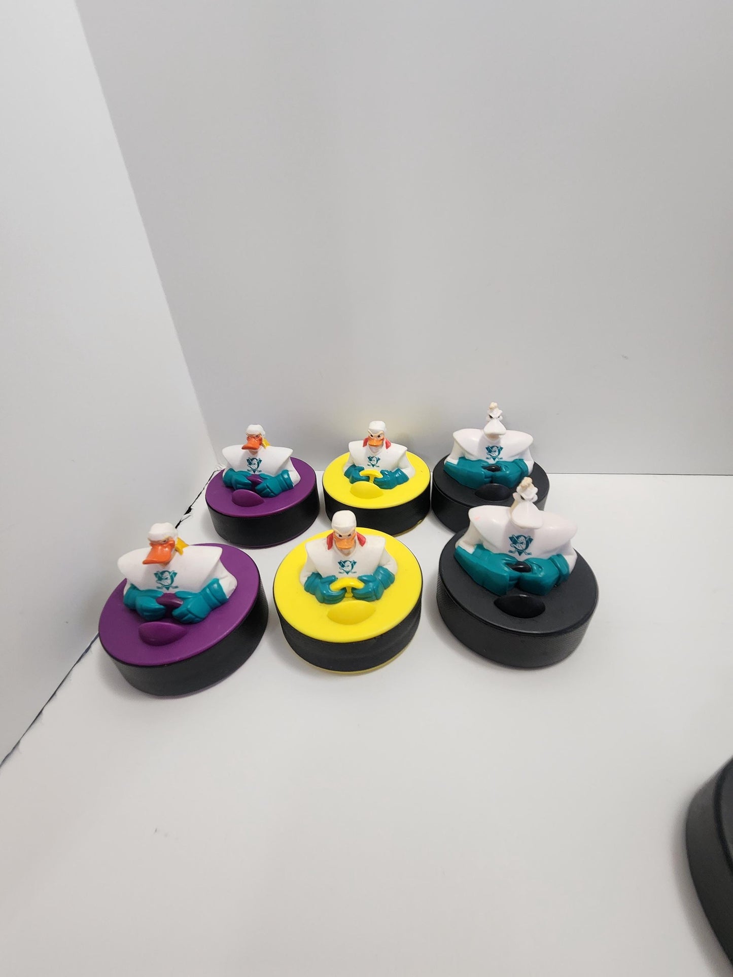 Disney Mighty Ducks Puck Figure Toys - Mighty Ducks - Might Ducks Toys - Hockey - Hockey Toys - Vintage Toys - Disney - Disney Toys