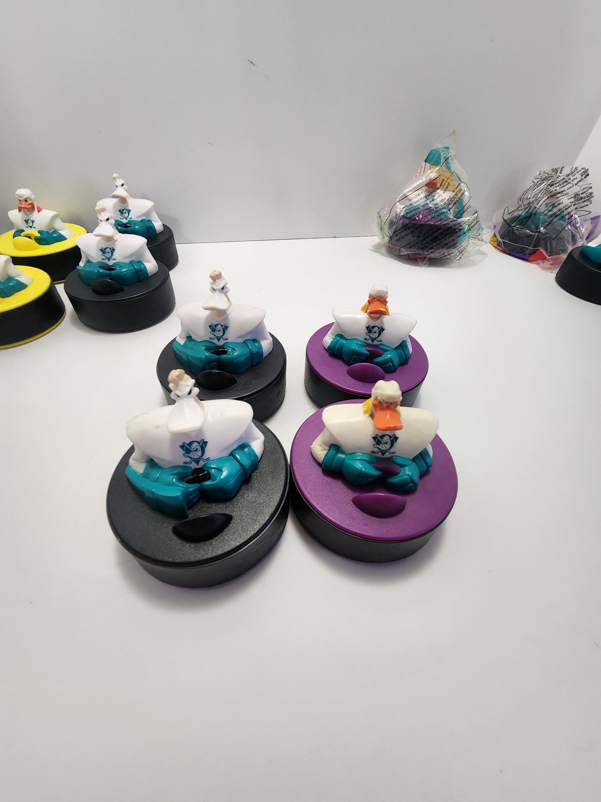 Disney Mighty Ducks Puck Figure Toys - Mighty Ducks - Might Ducks Toys - Hockey - Hockey Toys - Vintage Toys - Disney - Disney Toys