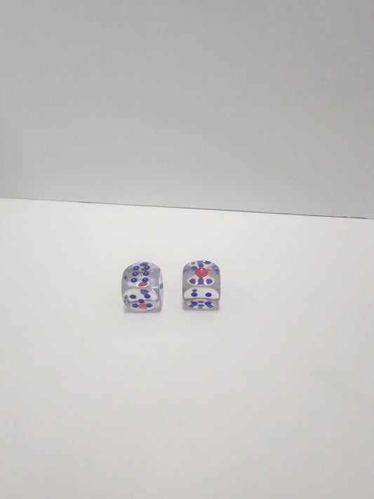 Transparent Dice Set of 2 - Dice - Dice Game - Transparent Dice - Replacement Dice - Games - Family Games