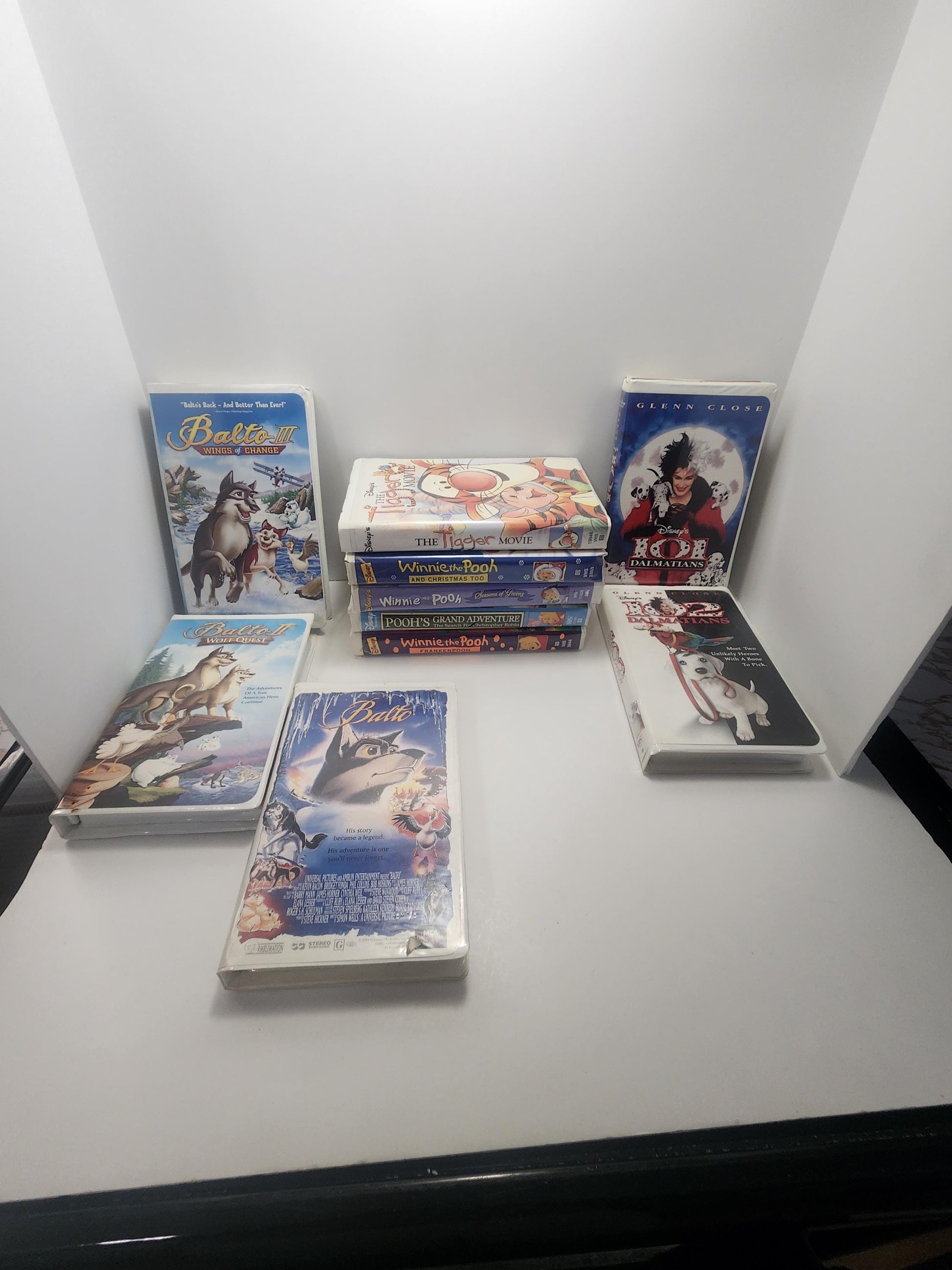 Disney Vintage Cartoon Vhs Movies - 101 Dalmations - Balto - Winnie The Pooh - Balto Movies - 101 Dalmations Movies - Winnie The Pooh Movies