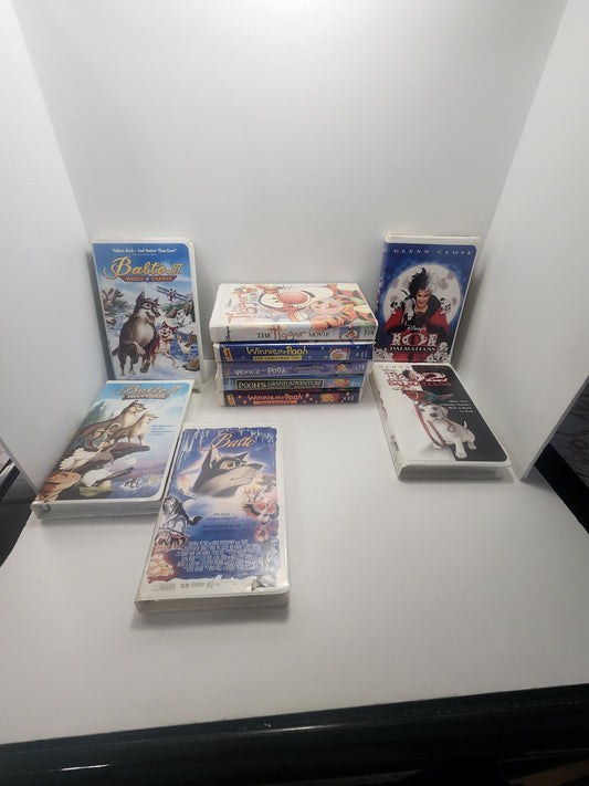 Disney Vintage Cartoon Vhs Movies - 101 Dalmations - Balto - Winnie The Pooh - Balto Movies - 101 Dalmations Movies - Winnie The Pooh Movies