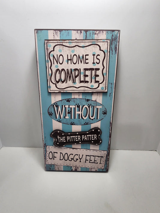 Dogs Pitter Patter Cute Sign - Home Decor - Pets - Pet Decor - Wall Hangings - Signs - Puppy - Pets Gift