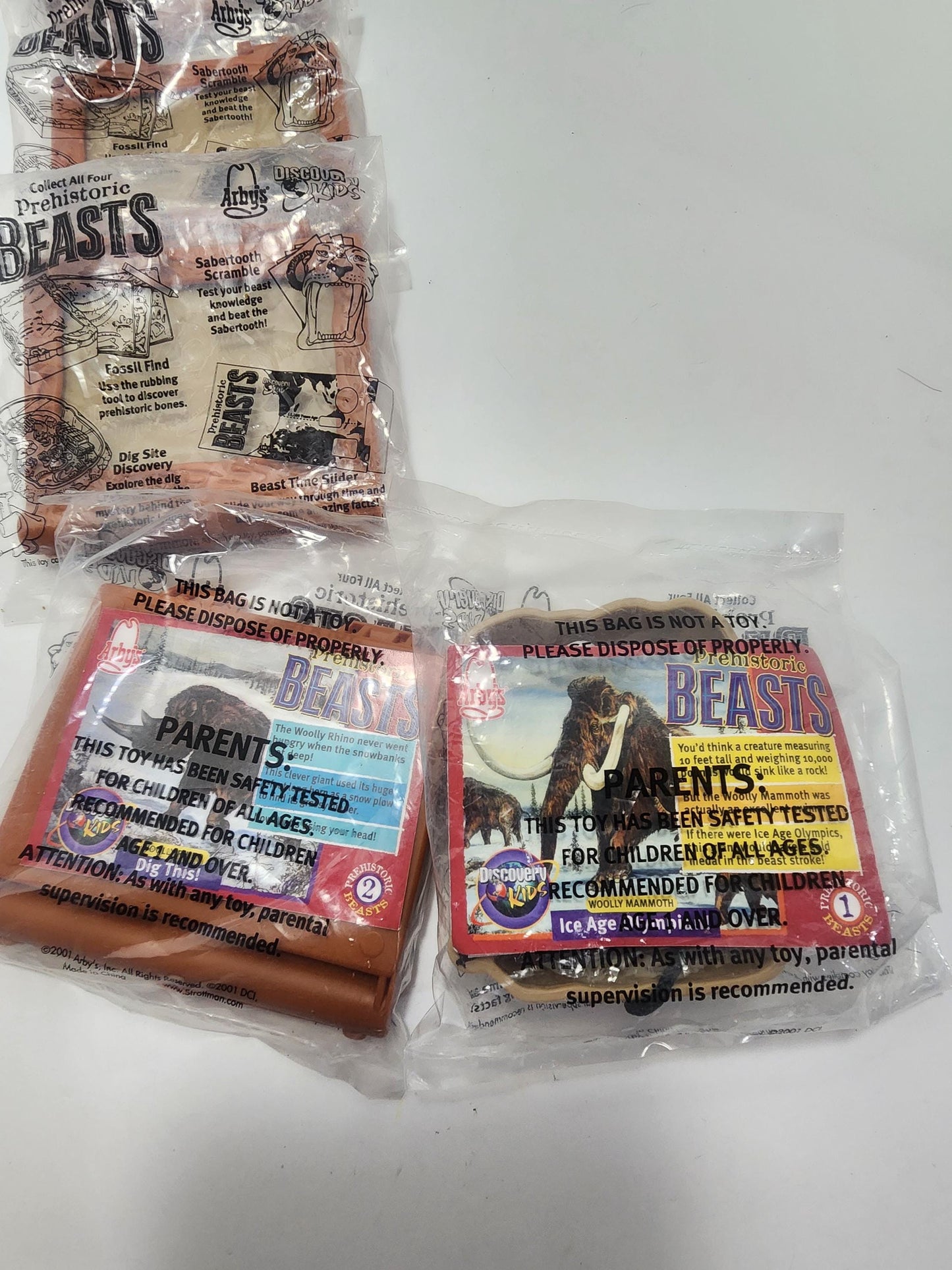 Arbys Vintage 2001 Prehistoric Beats Kids Meal Toys - Prehistoric - Prehistoric Beasts - Dinosaurs - Fossils - Dinosaur Toys - Kids Meal Toy