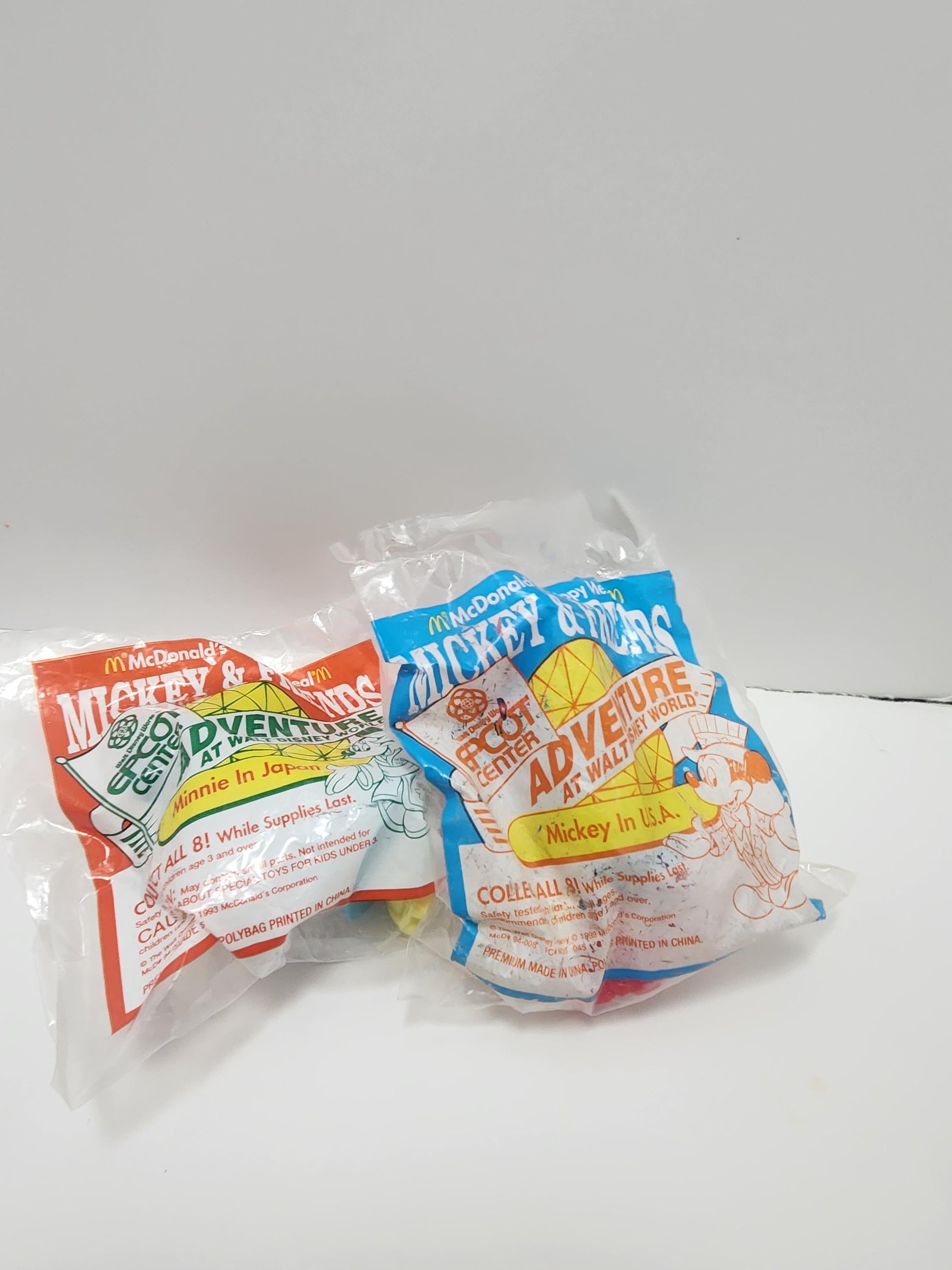 Disney Epcot Figurines - Walt Disney - Walt Disney Toys - Disneyland - Epcot - Mickey Mouse - Minnie Mouse - Vintage Toys - Happy Meal Toys