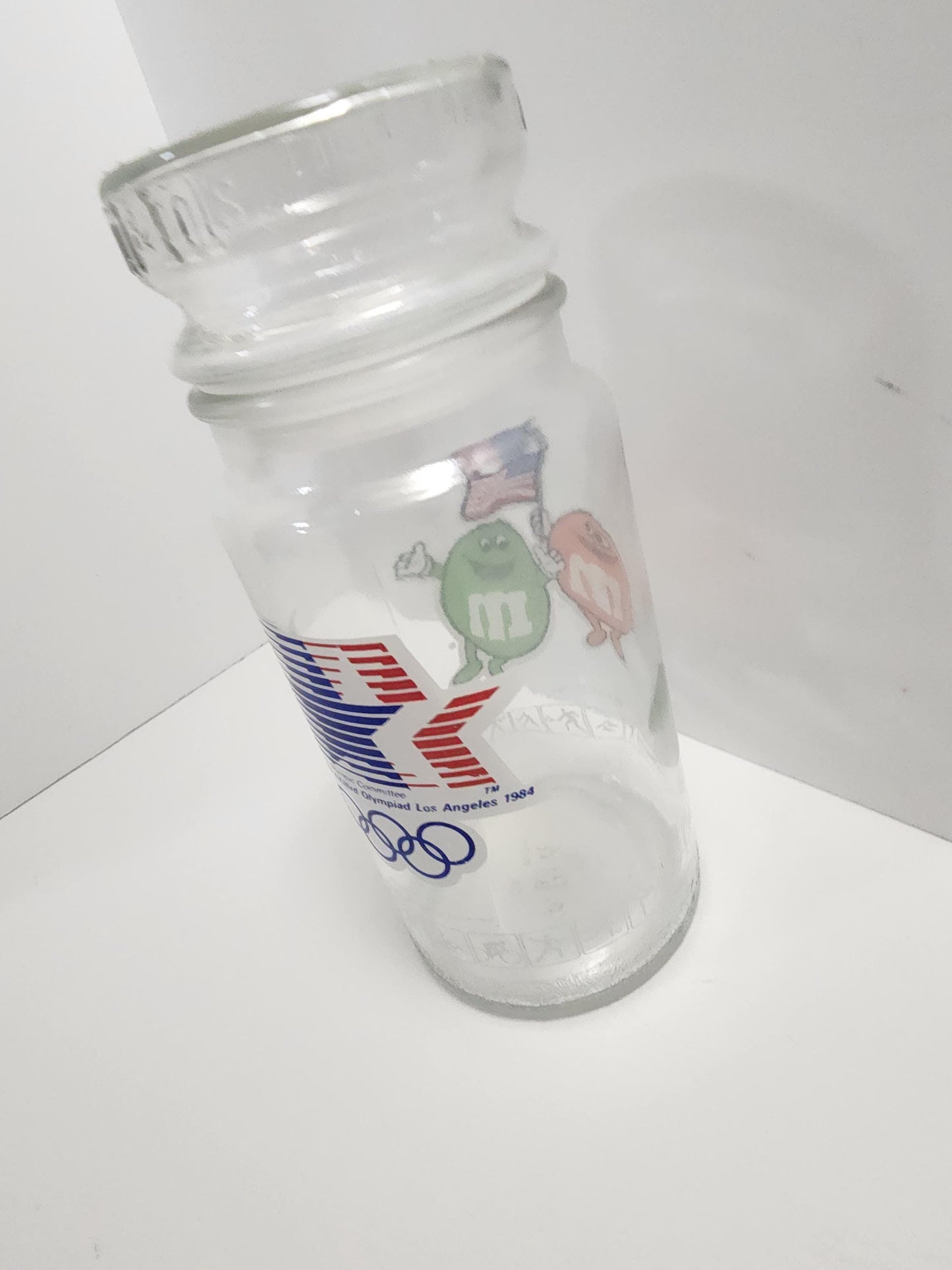M&M's 1980s Olympics Glass Vintage Jar - Jars - Candy Jar - Glass - Vintage Glass - Olympics - 1980s - Vintage Candy - Mnms