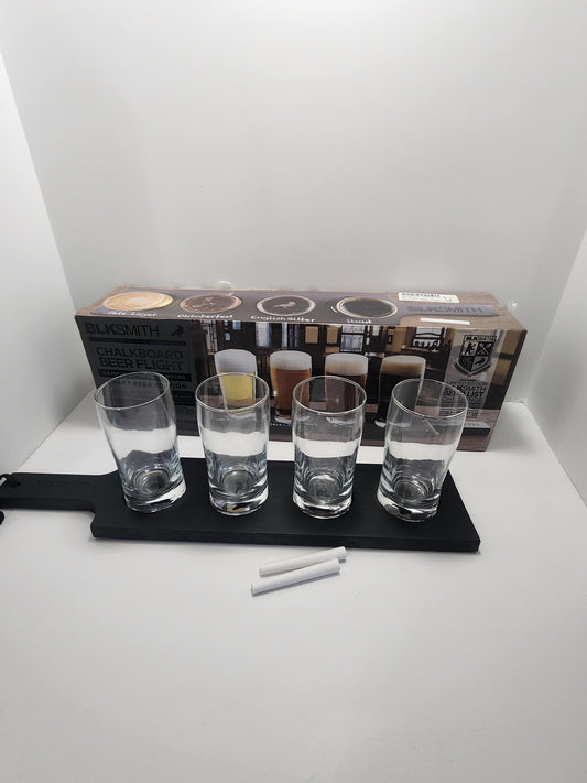Blacksmith Chalkboard 8oz Beer Flight Set - 8oz - Glasses - Beer - Beer Flight - Coffee Flight - Blacksmith - Barware
