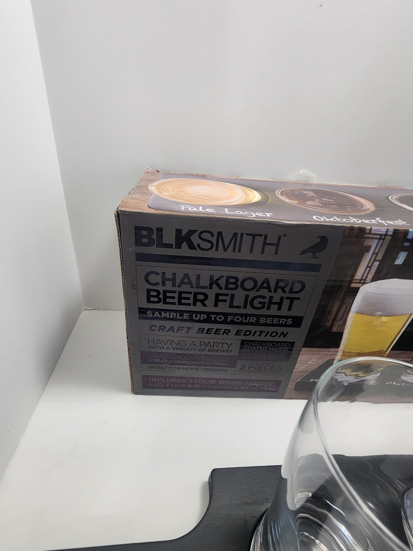 Blacksmith Chalkboard 8oz Beer Flight Set - 8oz - Glasses - Beer - Beer Flight - Coffee Flight - Blacksmith - Barware